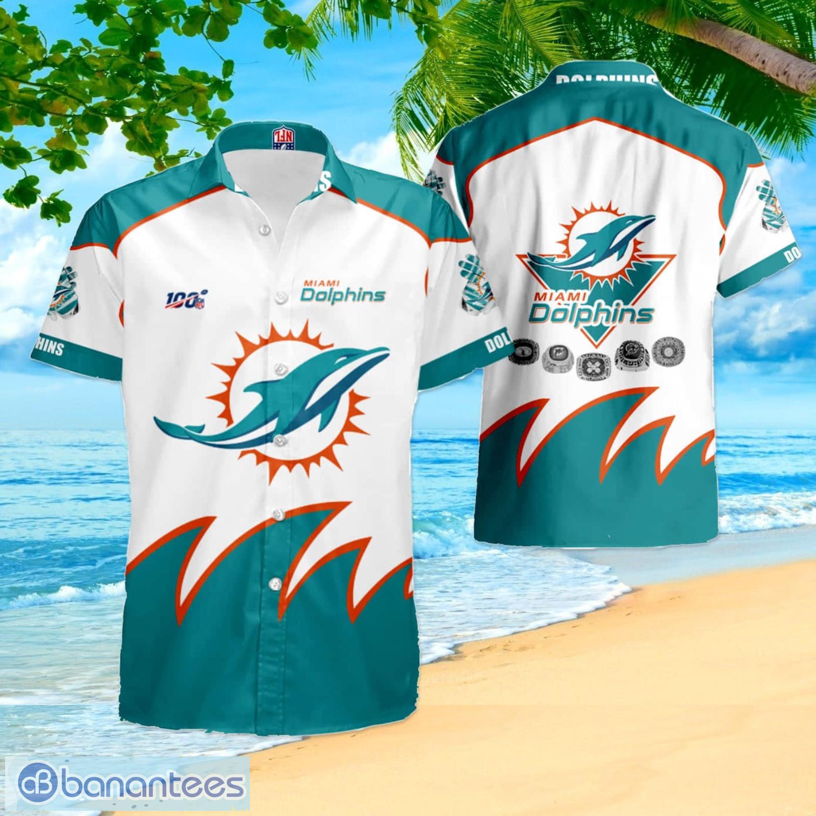 Miami Dolphins Custom Name Button-down Shirt Beach Shorts Mens