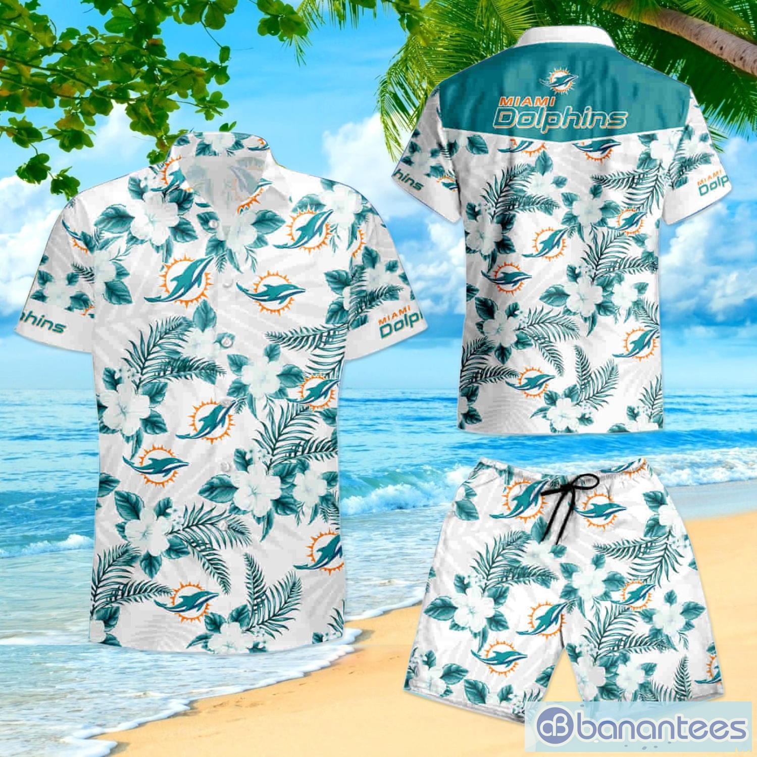 Nfl Miami Dolphins Shirt Summer Hawaiian Shirt And Shorts - Banantees