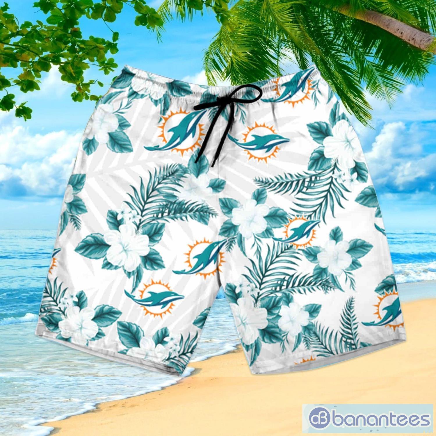 Nfl Miami Dolphins Shirt Summer Hawaiian Shirt And Shorts - Banantees