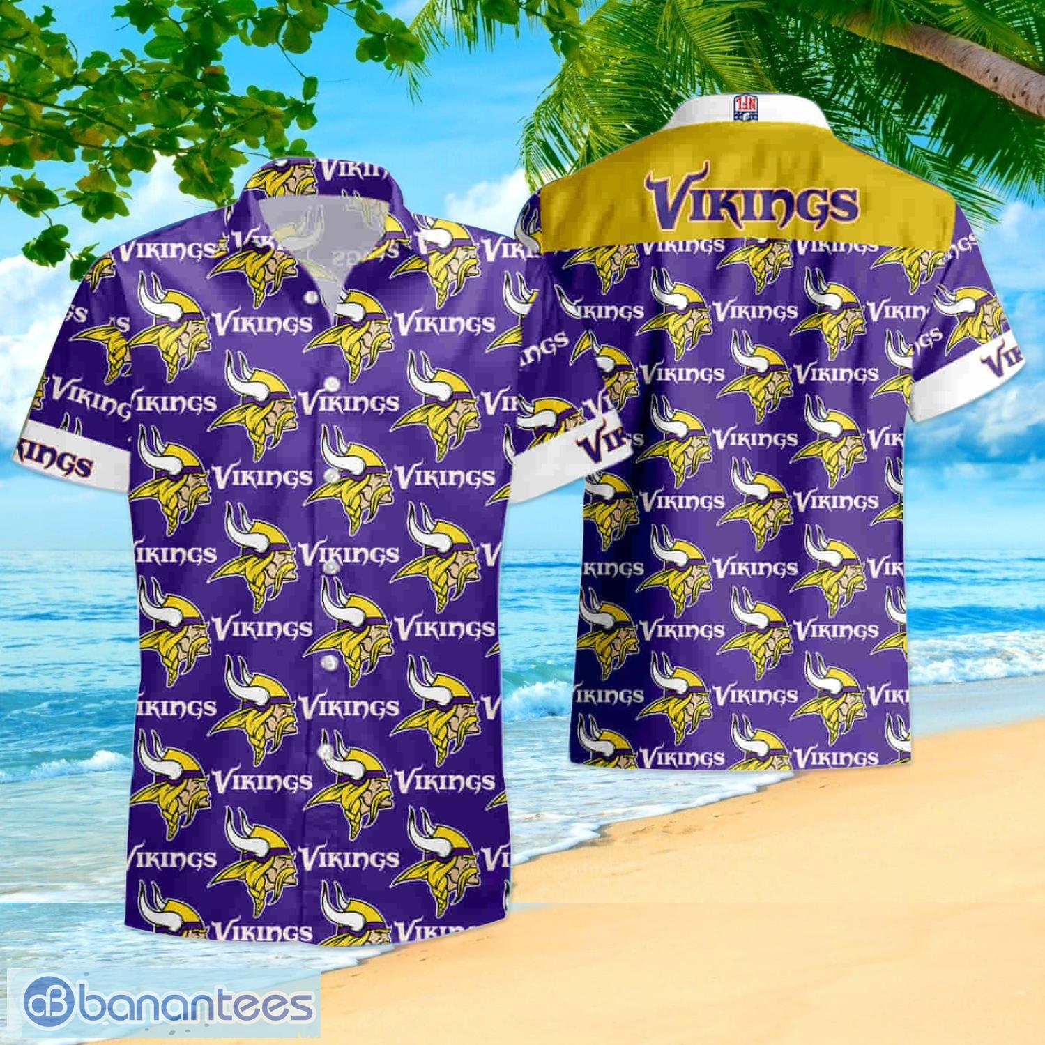 Minnesota Vikings Light Background Hoodies Full Over Print - Banantees