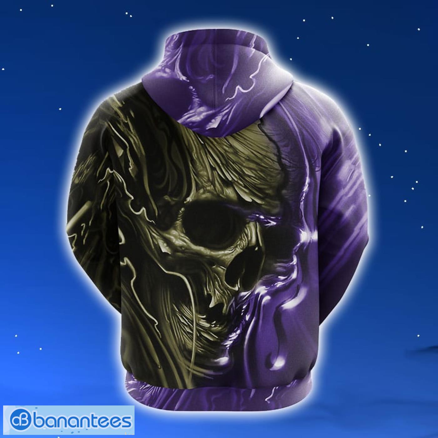 NFL Minnesota Vikings Skull Violet 3D Hoodie Zip Hoodie For Men And Women Sport Gift Product Photo 2