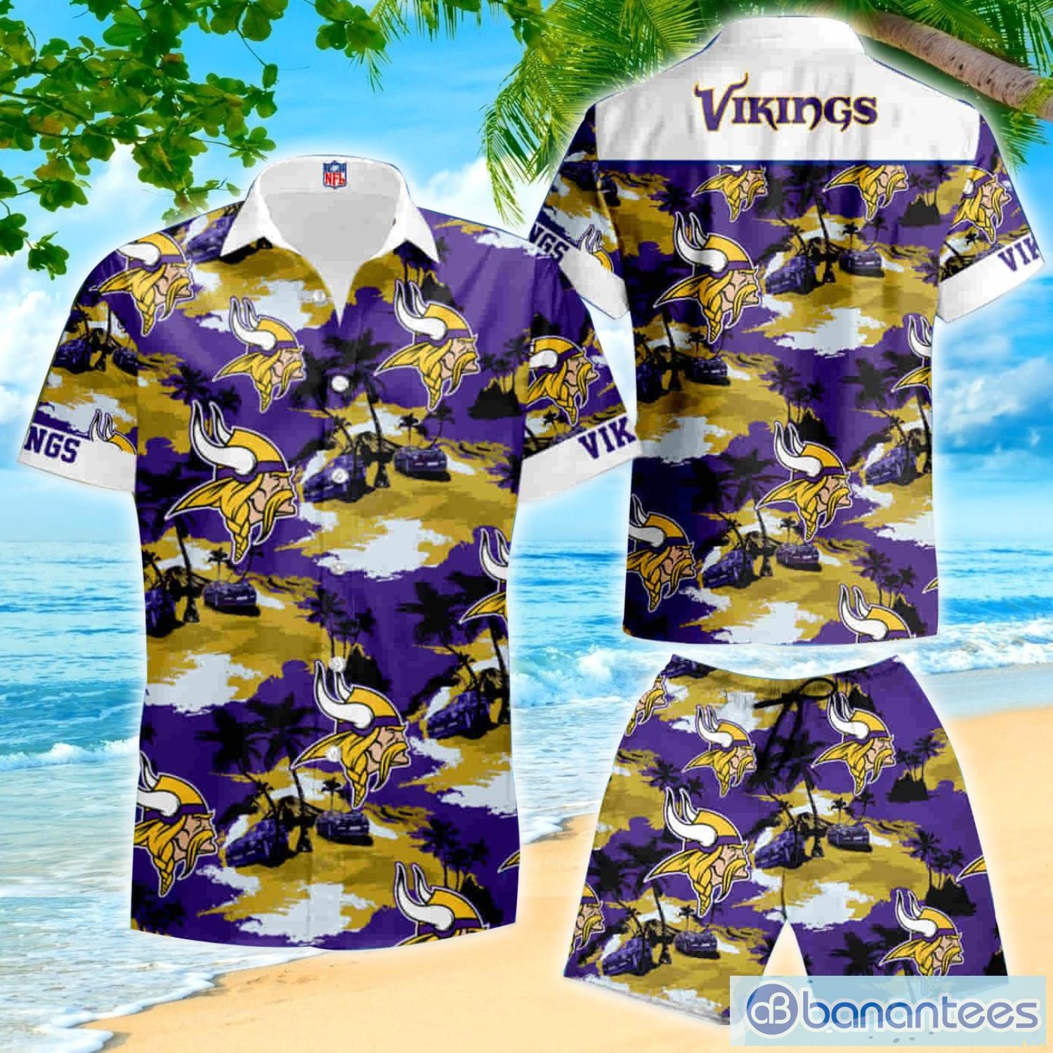 Minnesota Vikings 3D Hawaiian Shirt And Shorts For Men And Women Gift Fans  - Banantees