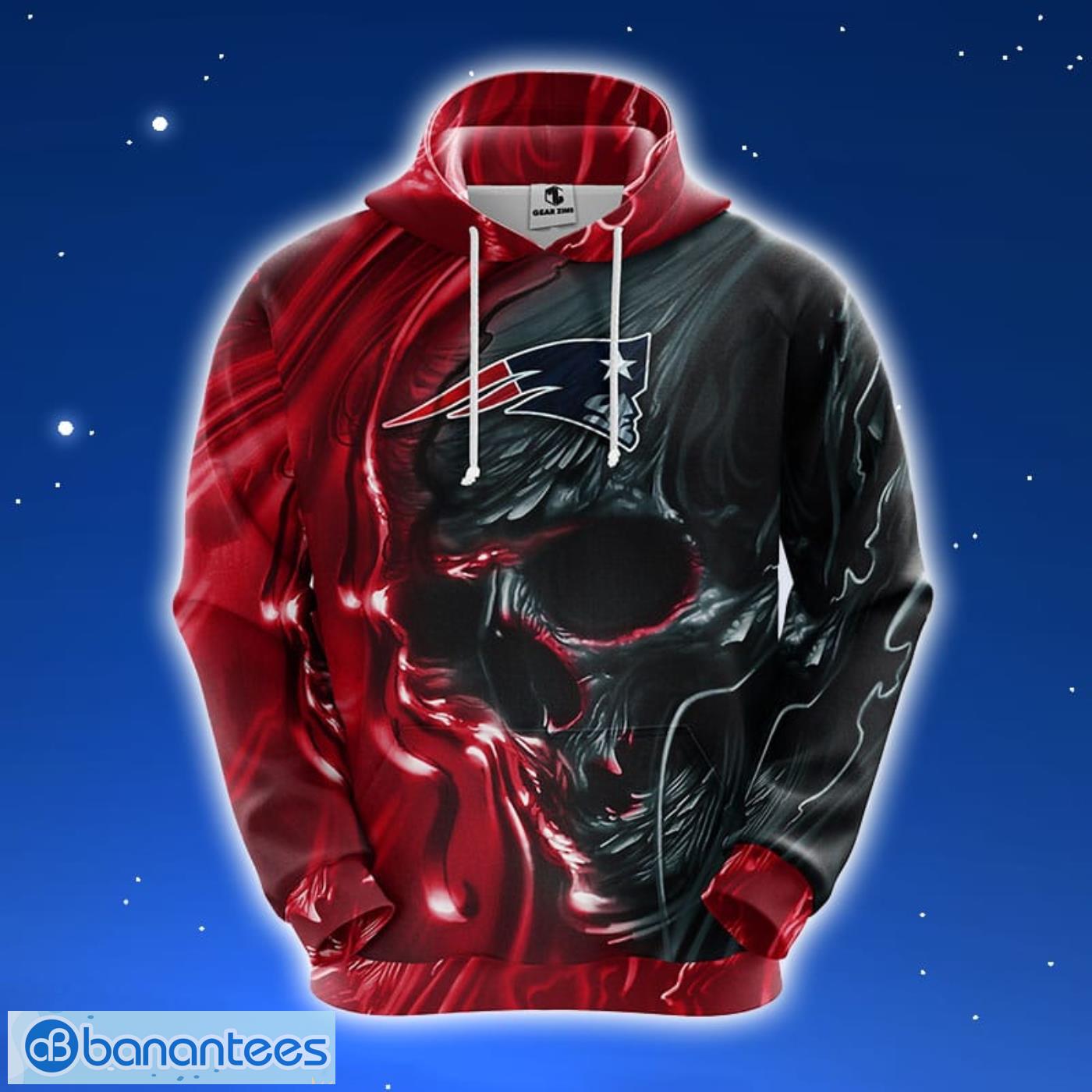 NFL New England Patriots Skull Red 3D Hoodie Zip Hoodie For Men And Women Sport Gift Product Photo 1