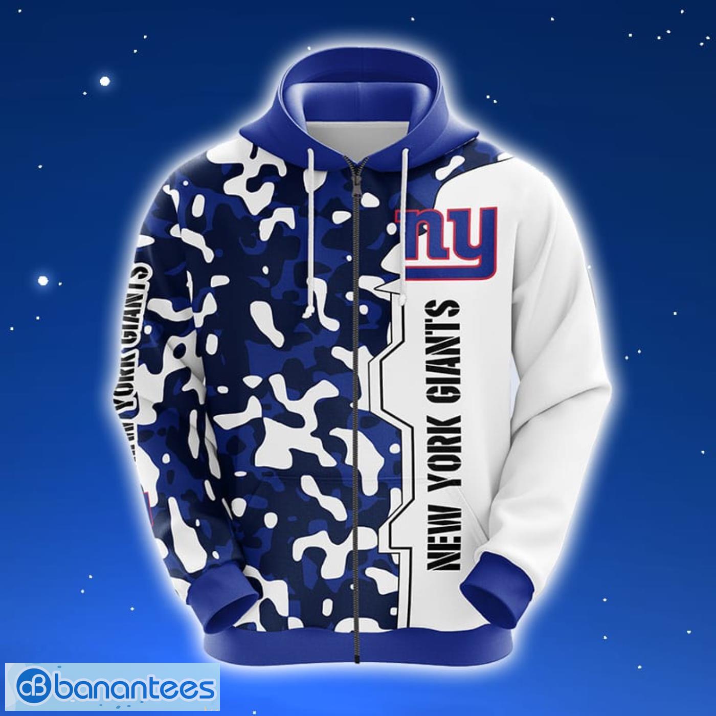 NFL New York Giants Camouflage Blue 3D Hoodie Zip Hoodie For Men And Women Sport Gift Product Photo 1