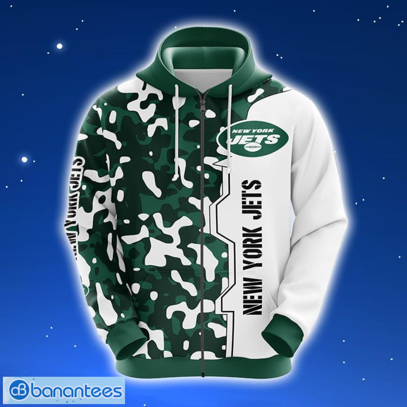 NFL New York Jets Camouflage Green 3D Hoodie Zip Hoodie For Men And Women Sport Gift Product Photo 1
