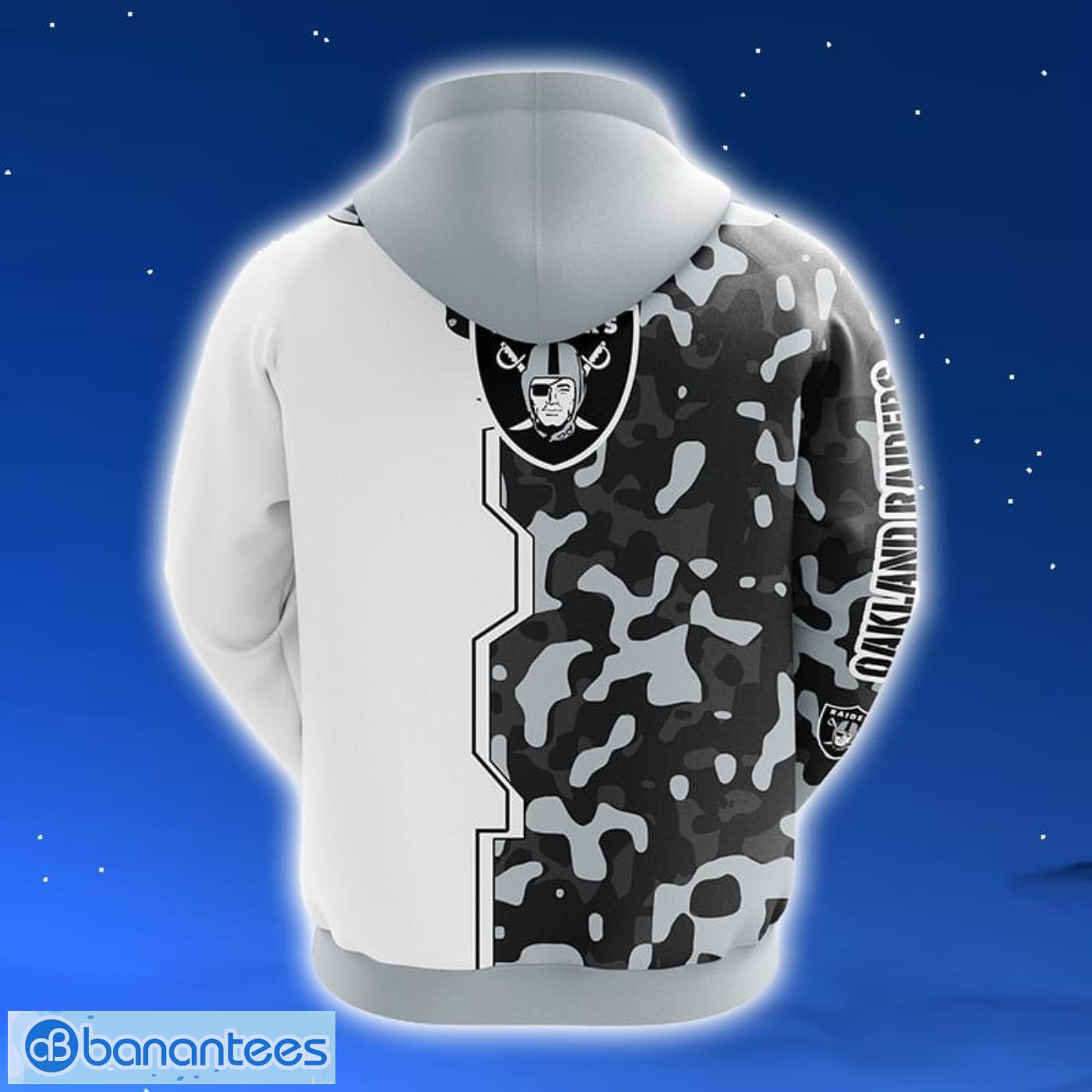 NFL Oakland Raiders Camouflage White Grey 3D Hoodie Zip Hoodie For Men And Women Sport Gift Product Photo 2