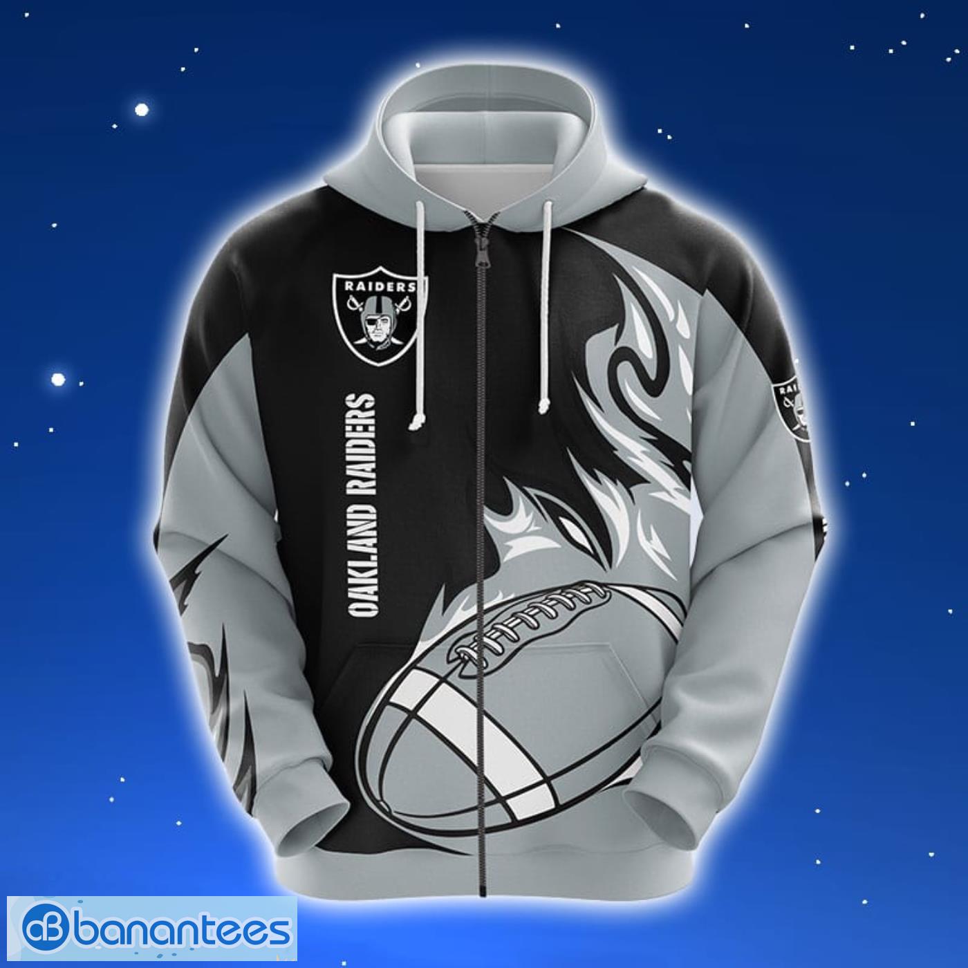 NFL Oakland Raiders Skull Funny Grey 3D Hoodie Zip Hoodie For Men And Women  Sport Gift - Banantees