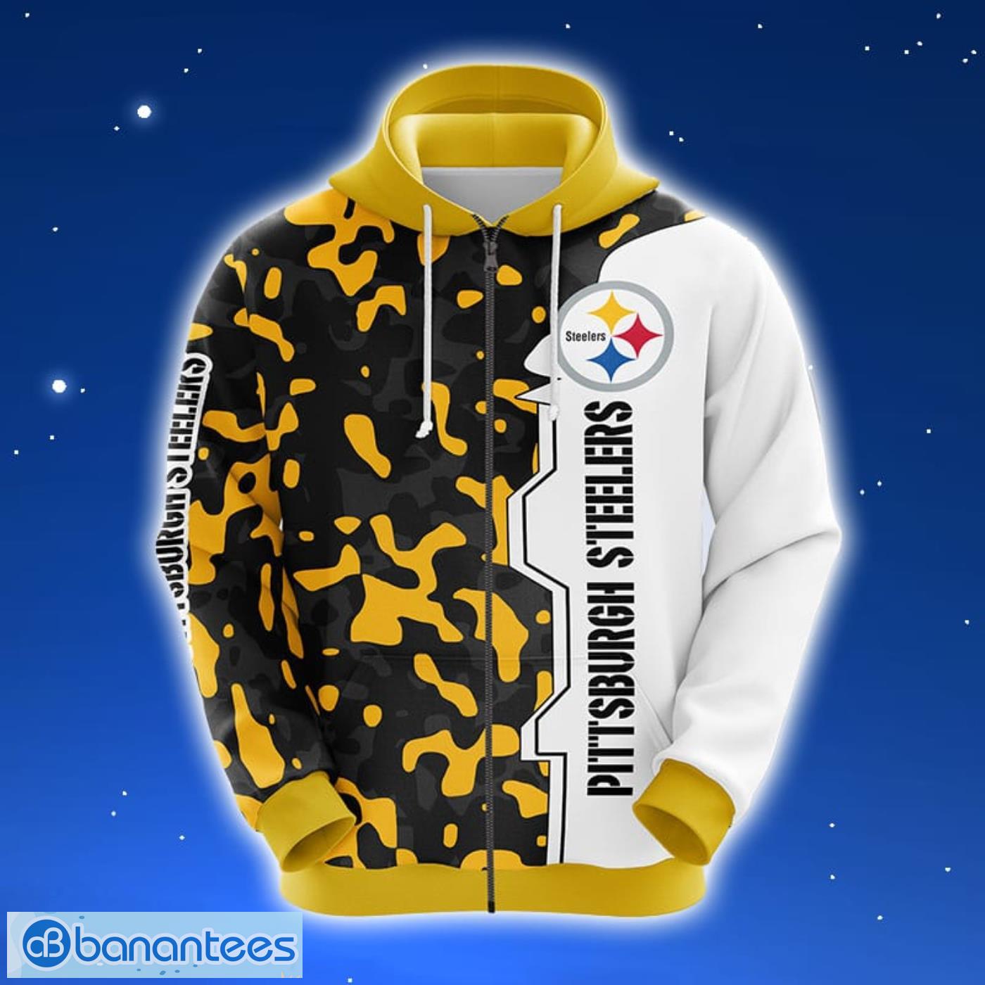 NFL Pittsburgh Steelers Camouflage Yellow 3D Hoodie Zip Hoodie For Men And Women Sport Gift Product Photo 1