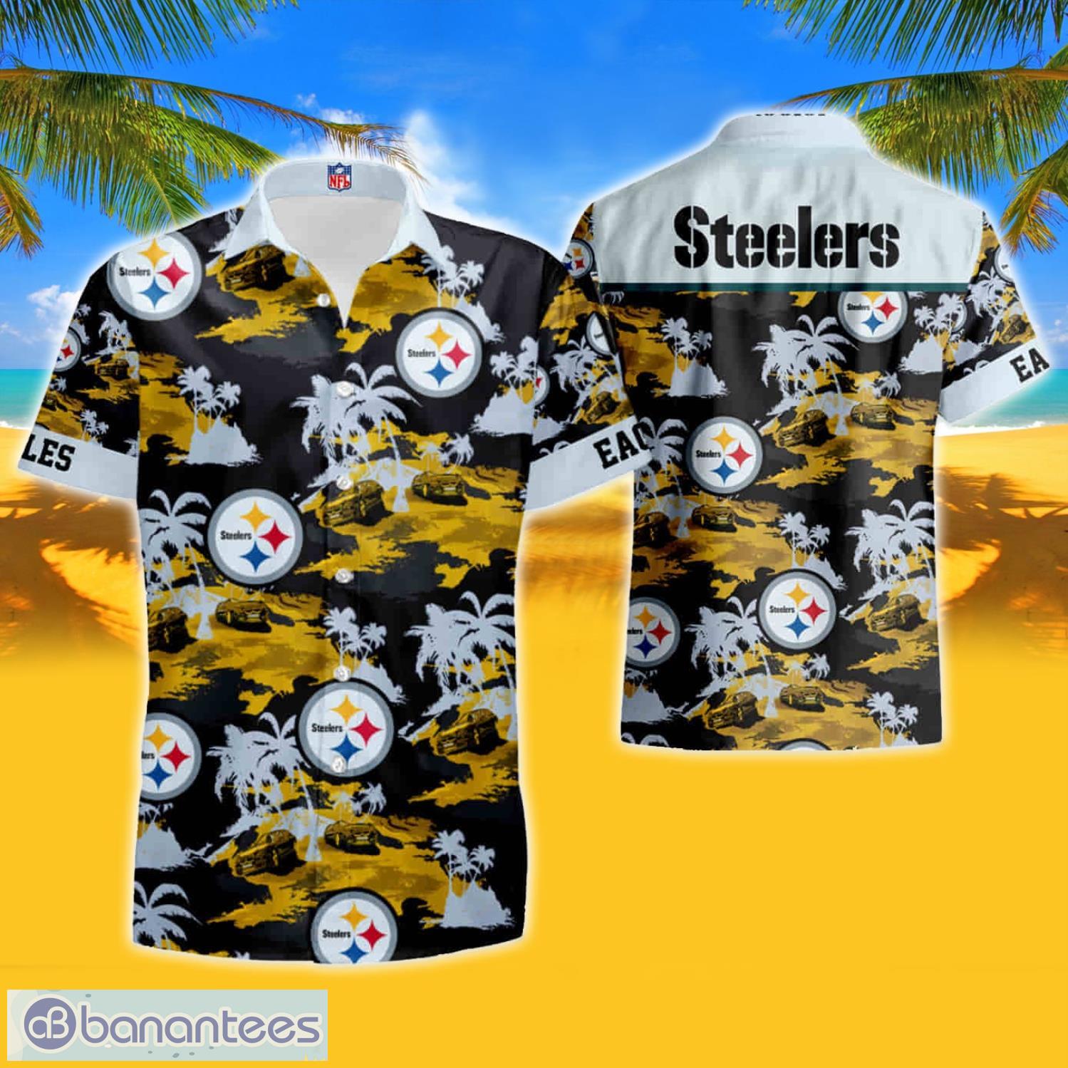 Nfl Pittsburgh Steelers Tommy Bahama Short Sleeve Aloha Hawaiian Shirt And  Shorts Beach Gift - Banantees