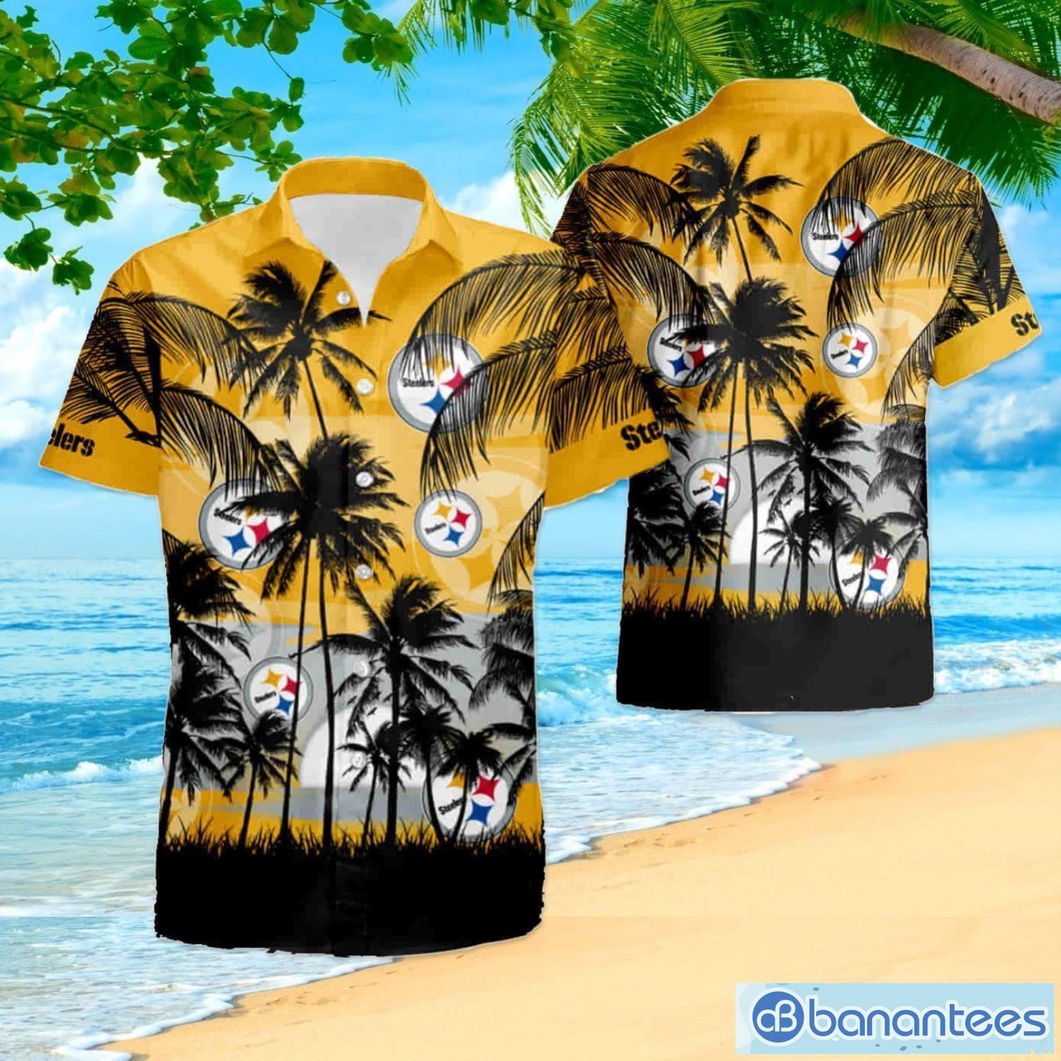 Nfl Pittsburgh Steelers Tropical Hawaiian Shirt And Shorts Summer Gift For Fans Product Photo 1