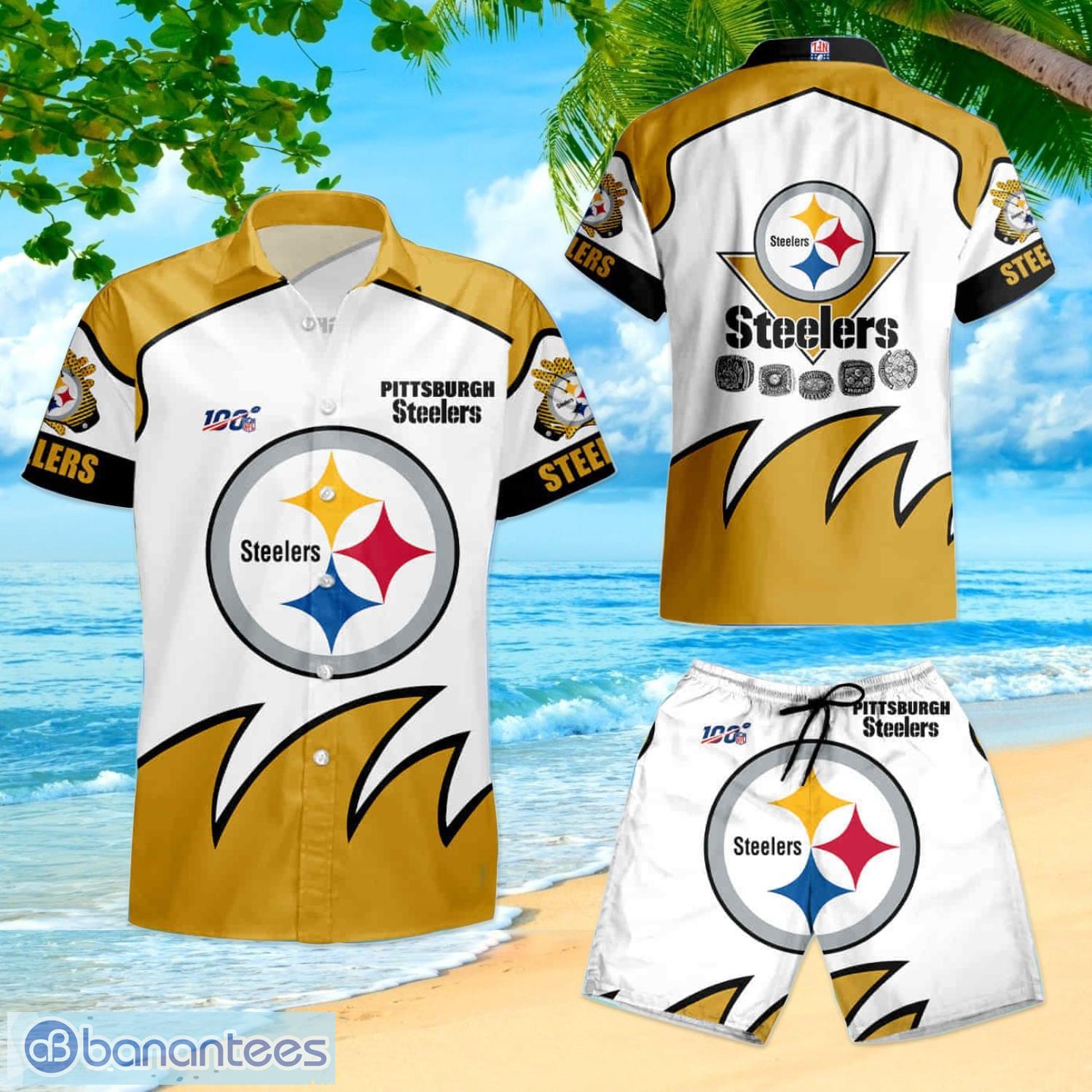 Pittsburgh Steelers Custom Name NFL Hawaiian Shirt And Shorts Gift For Men  And Women Fans - Banantees
