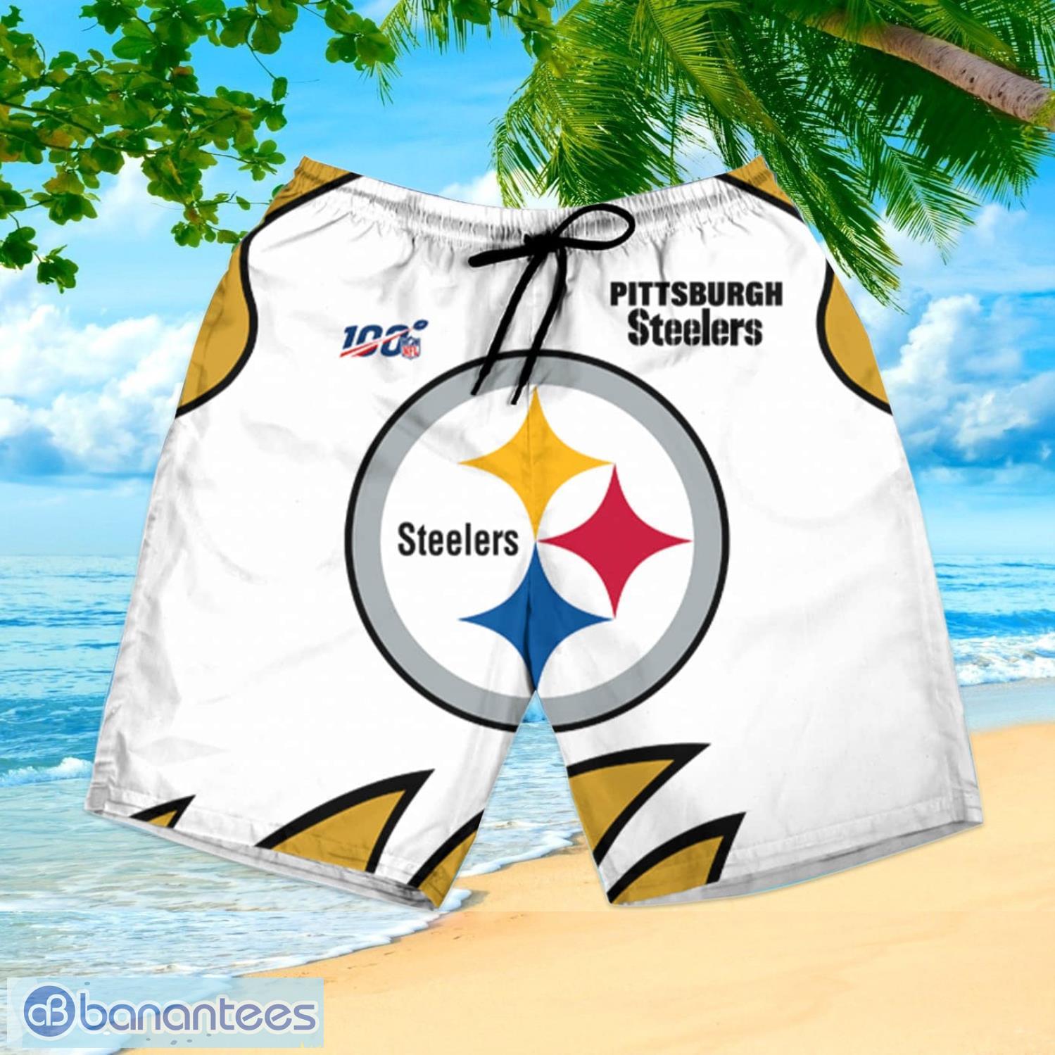 Pittsburgh Steelers Tropical Hawaiian Shirt And Shorts Summer Beach Set -  Banantees