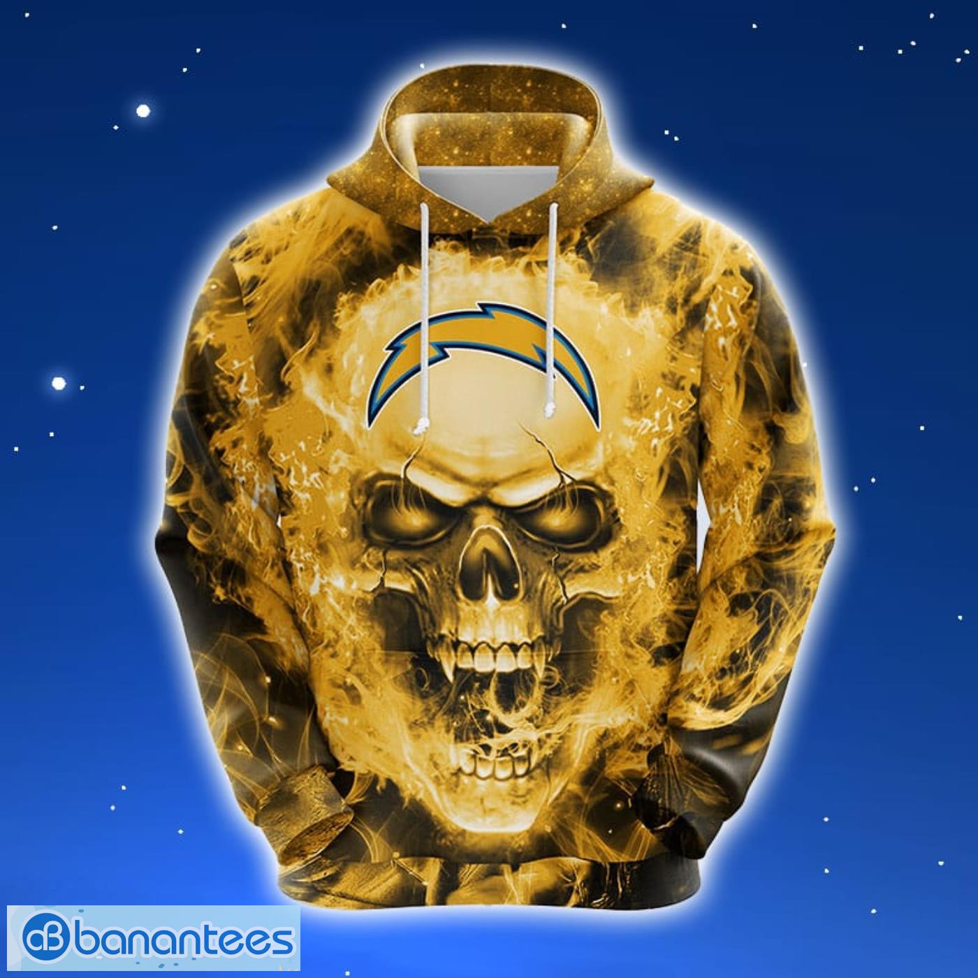 NFL San Diego Chargers Skull Funny Yellow 3D Hoodie Zip Hoodie For Men And Women Sport Gift Product Photo 1