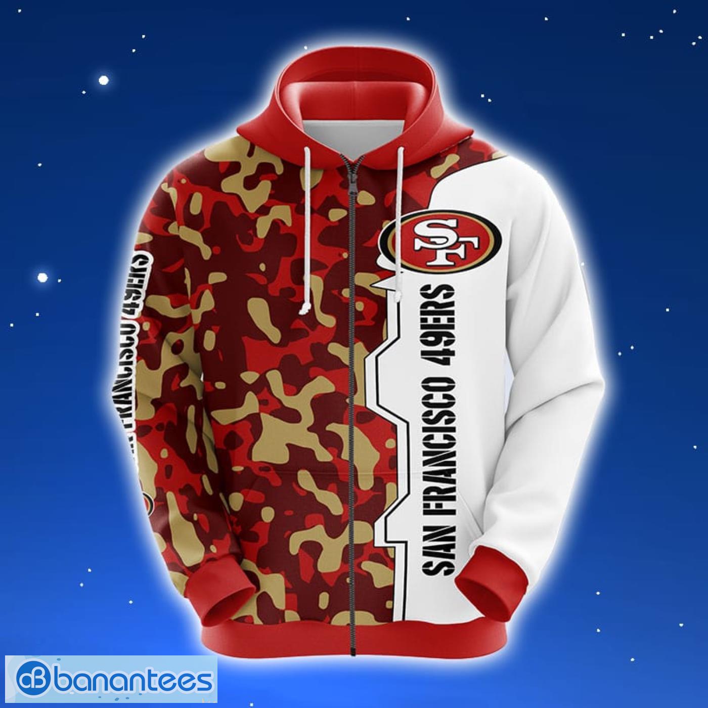NFL San Francisco 49ers Camouflage Red 3D Hoodie Zip Hoodie For Men And Women Sport Gift Product Photo 1