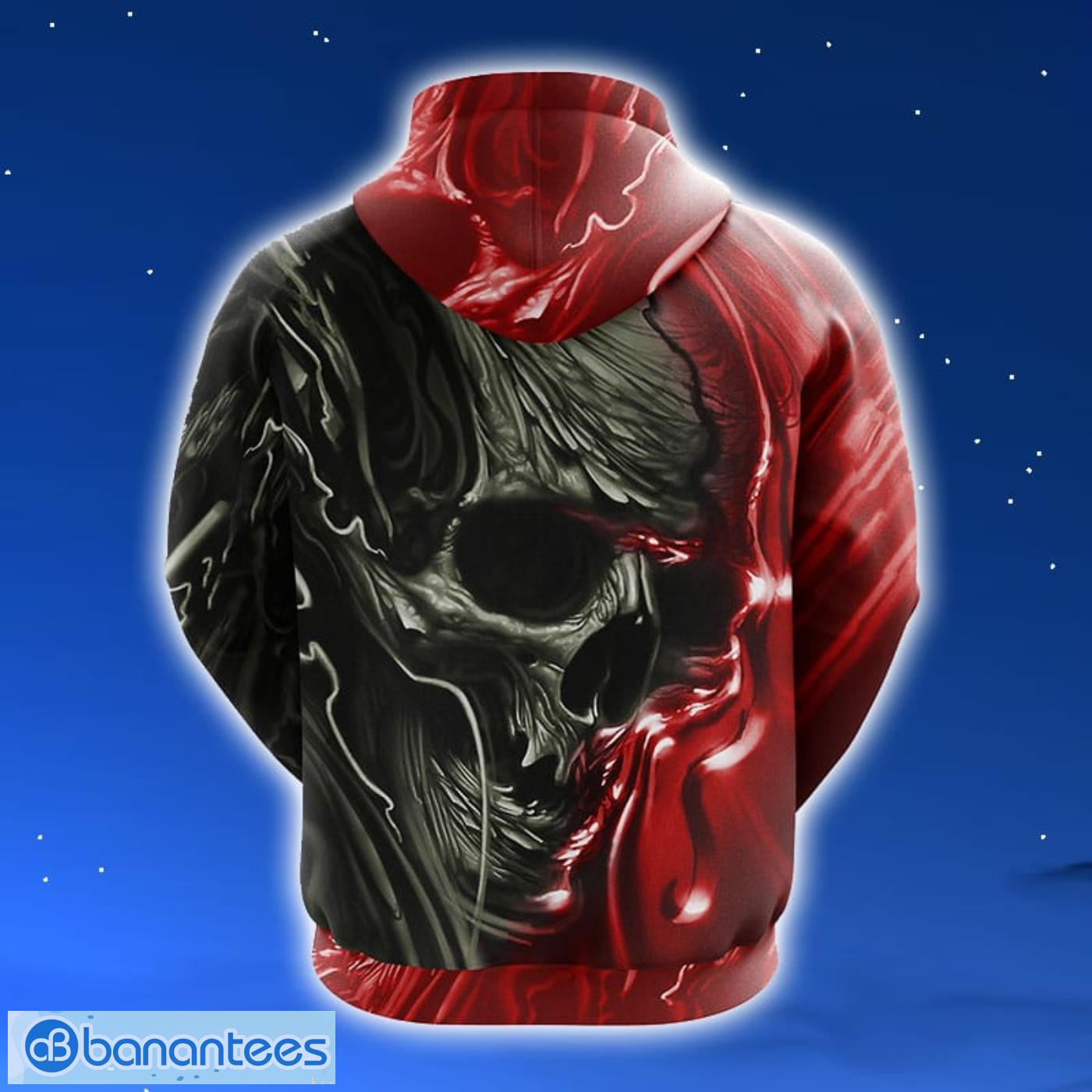 NFL San Francisco 49ers Skull Funny Red Hoodie, Zip Hoodie 3D All