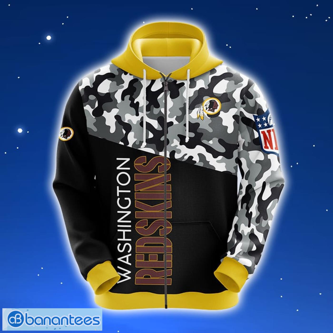 NFL Washington Redskins Camouflage Yellow 3D Hoodie Zip Hoodie For Men And Women Sport Gift Product Photo 1