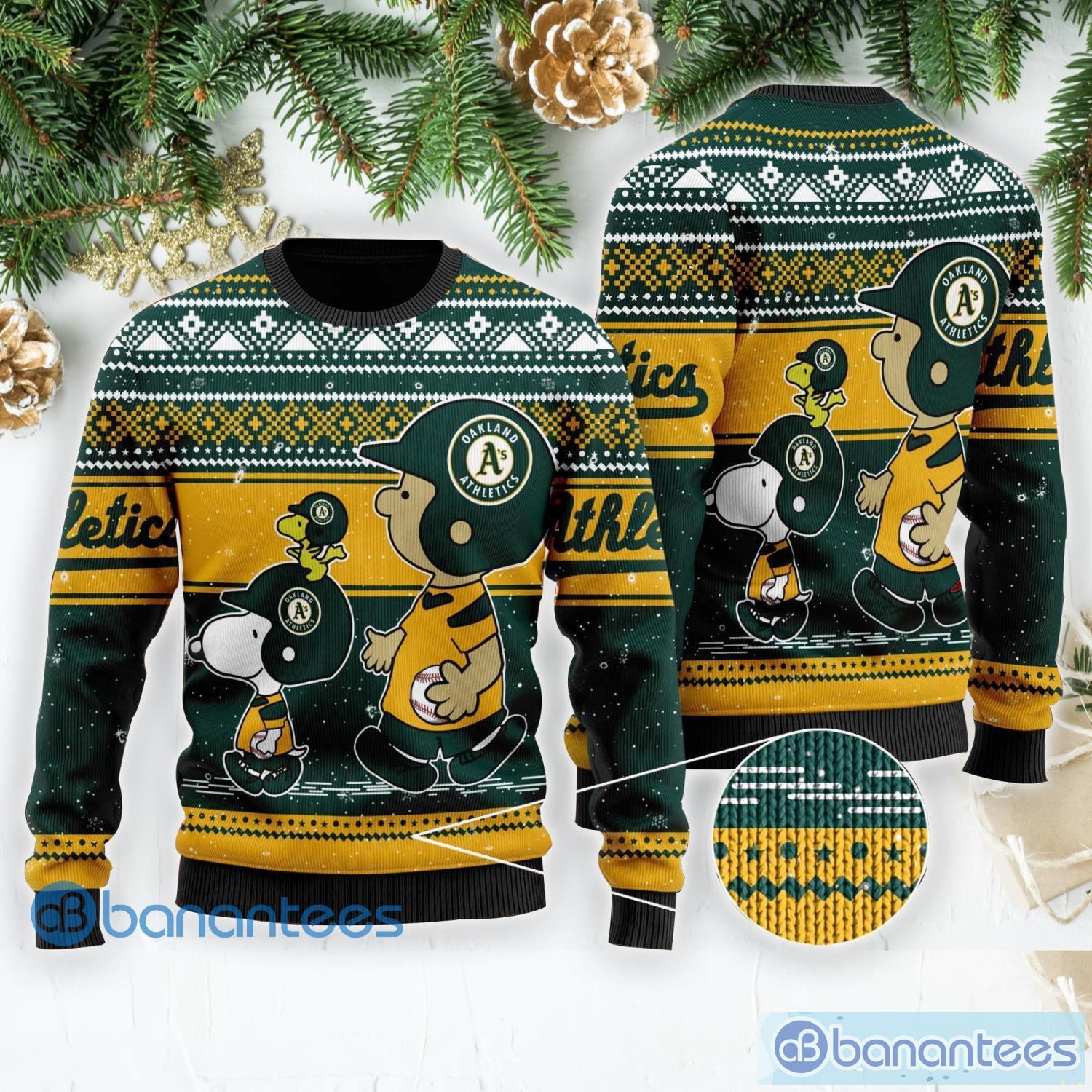 Snoopy Oakland Athletics Christmas AOP Sweater