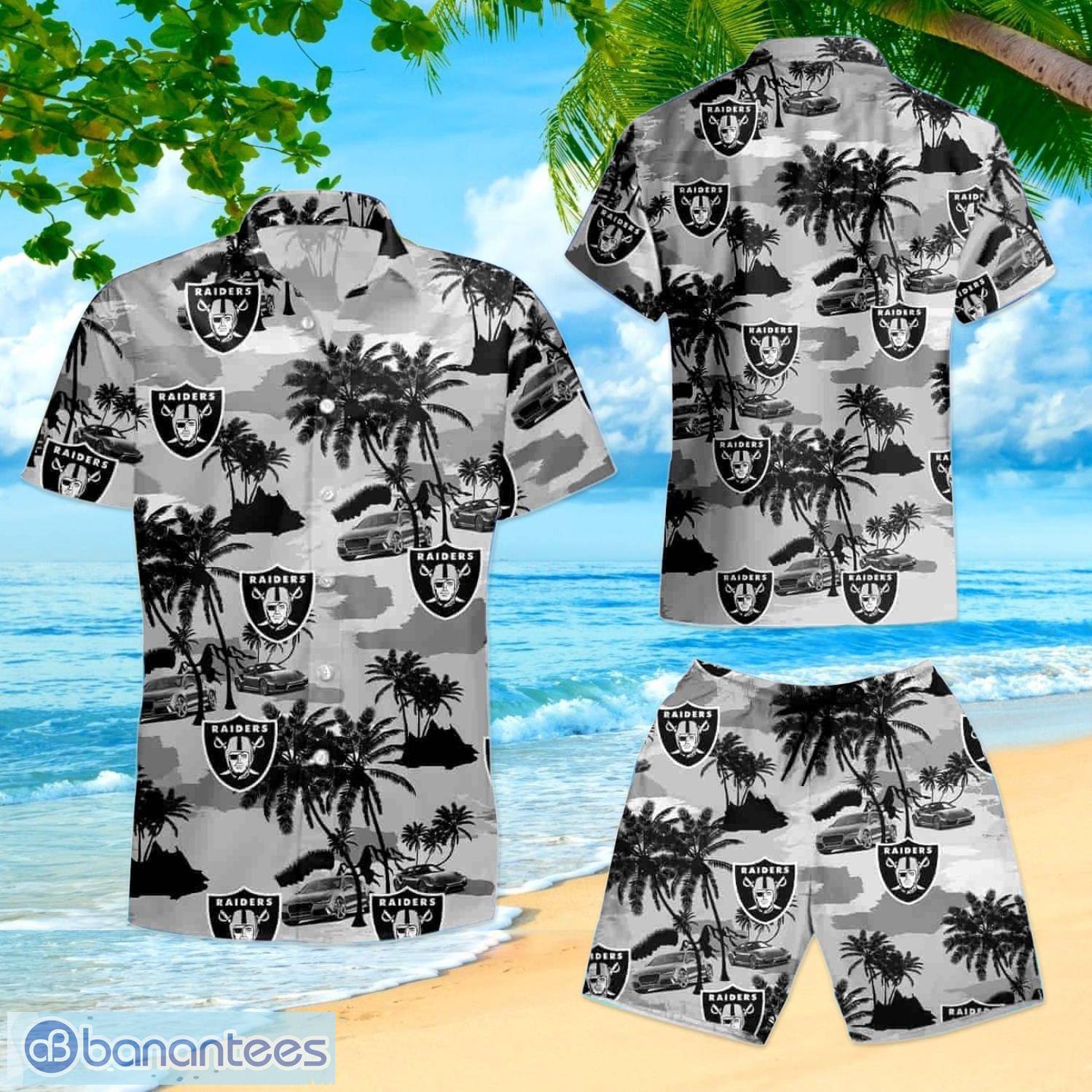 Oakland Raiders Summer Hawaiian Shirt And Shorts - Banantees