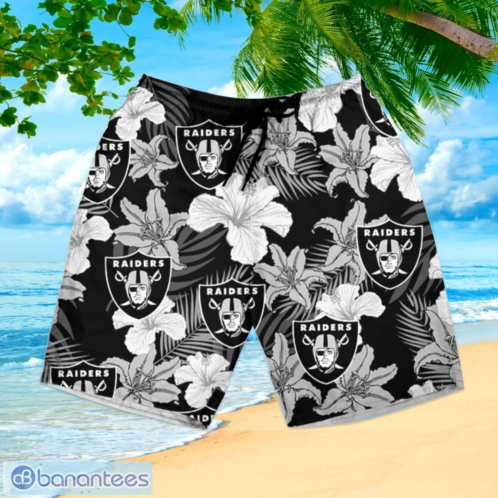 Las Vegas Raiders NFL Custom Name Hawaiian Shirt Fish Fans Gift Blue Summer  - Banantees