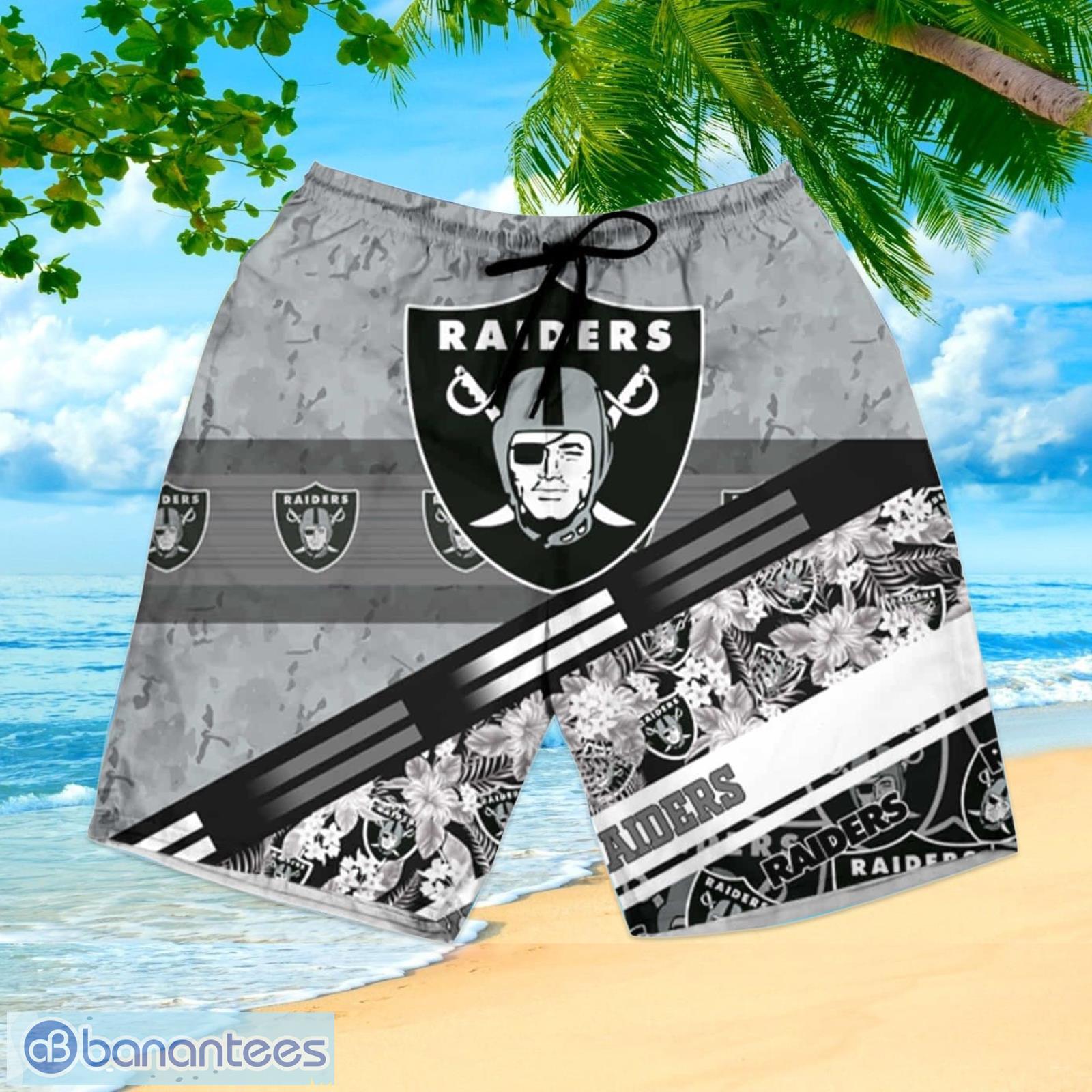 Oakland Raiders For Fan Summer Hawaiian Shirt And Shorts - Banantees