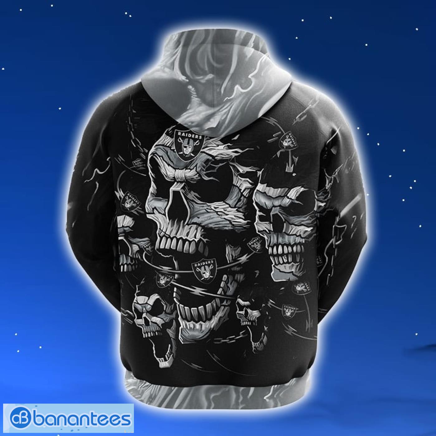 NFL hoodies 3d skull Oakland Raiders hoodie sweatshirt zip up pullover 