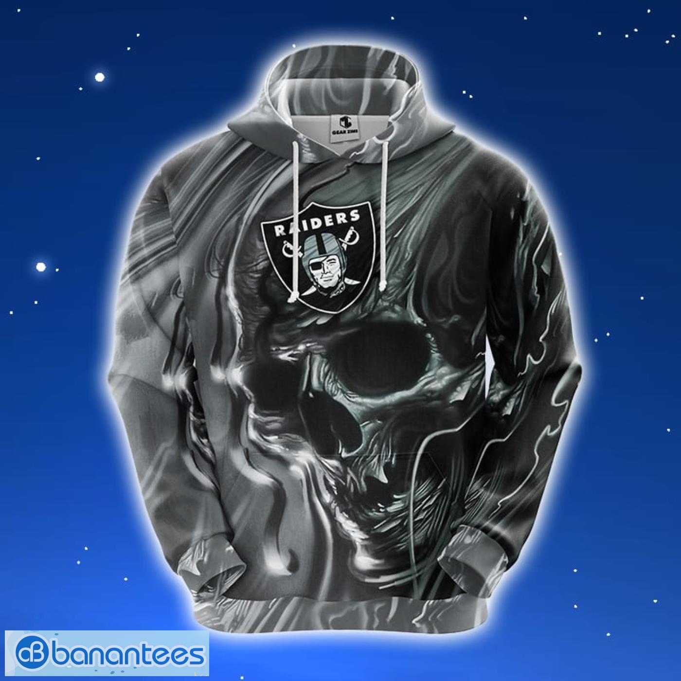 NFL hoodies 3d skull Oakland Raiders hoodie sweatshirt zip up pullover 