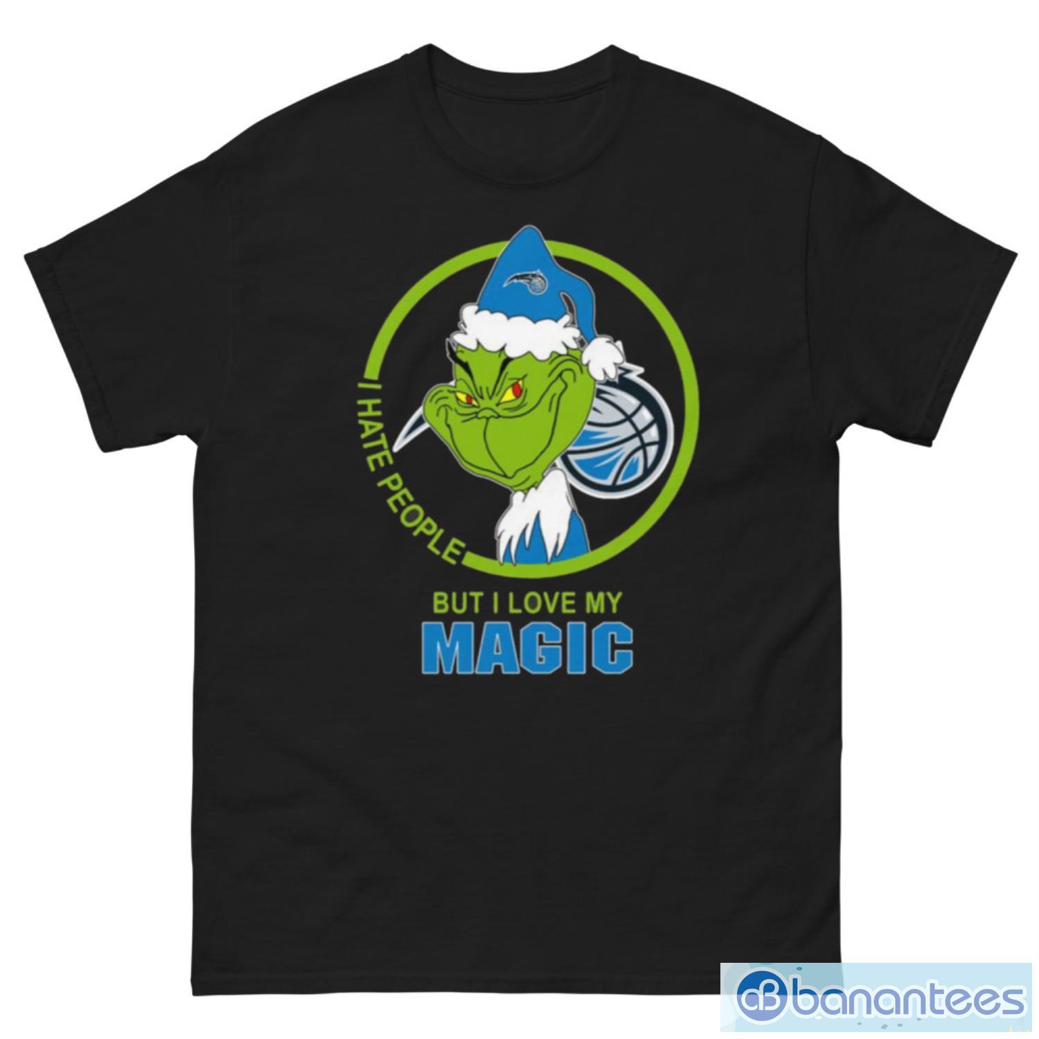 Orlando Magic NBA Christmas Grinch I Hate People But I Love My Favorite Basketball Team T Shirt - G500 Men’s Classic Tee