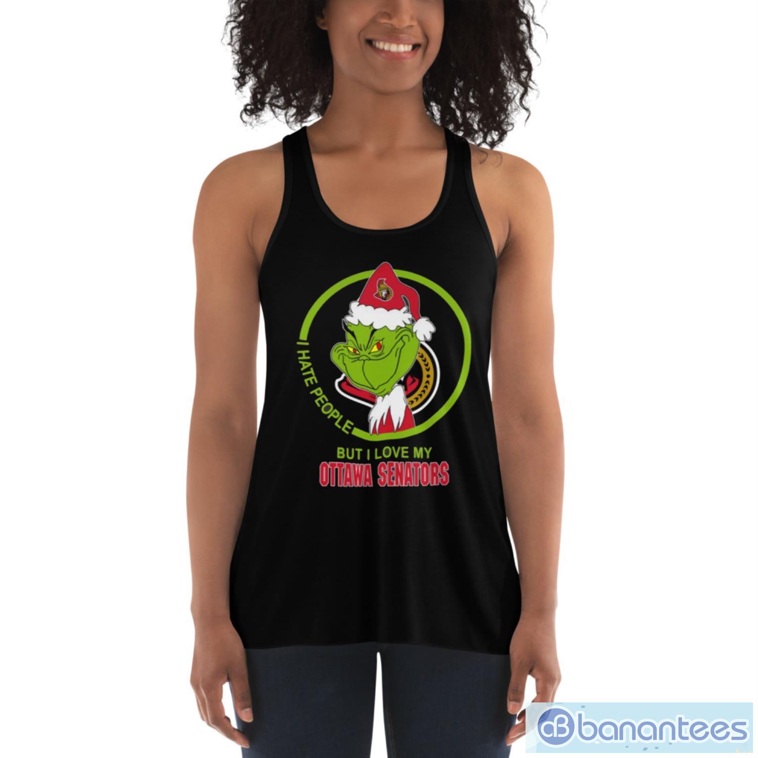 ottawa senators nhl christmas grinch i hate people but i love my favorite hockey team t shirt 3 image Ottawa Senators NHL Christmas Grinch I Hate People But I Love My Favorite Hockey Team T Shirt Product Photo