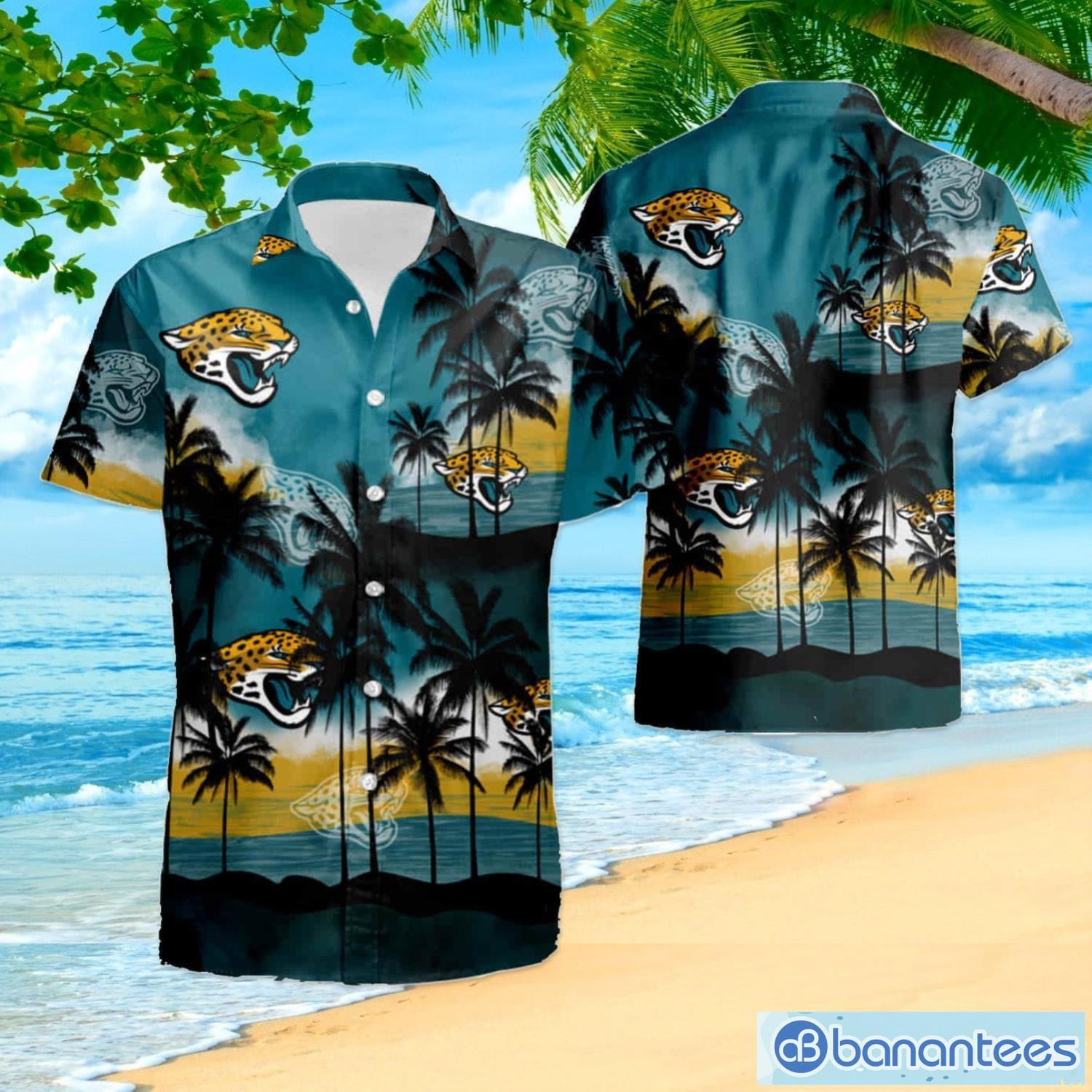 Palm Tree Jacksonville Jaguars Dark Teal Hawaiian Shirt And Shorts Summer Gift For Fans Product Photo 1