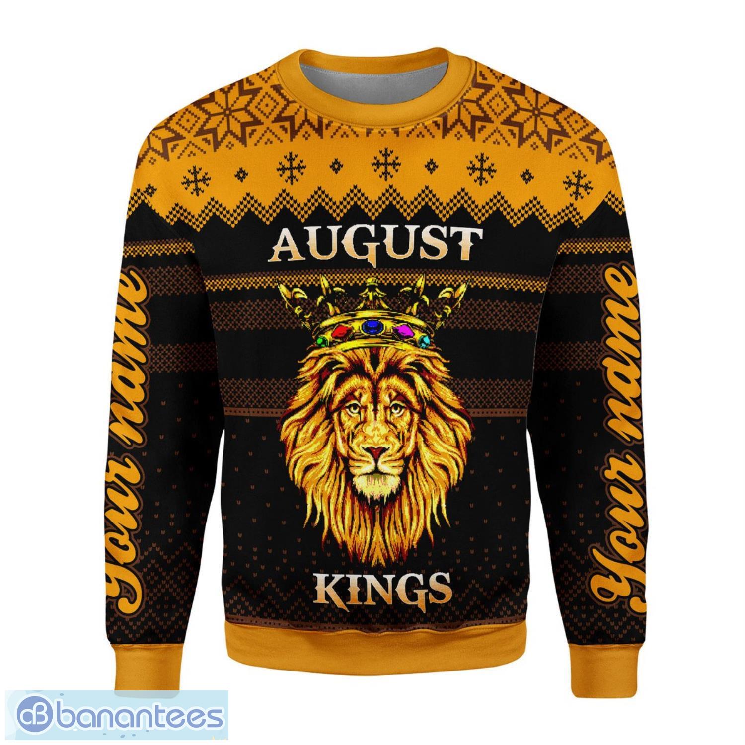 Personalized Name August Guy Kings Are Born In August 3D Ugly Christmas Sweater Christmas Gift Product Photo 2