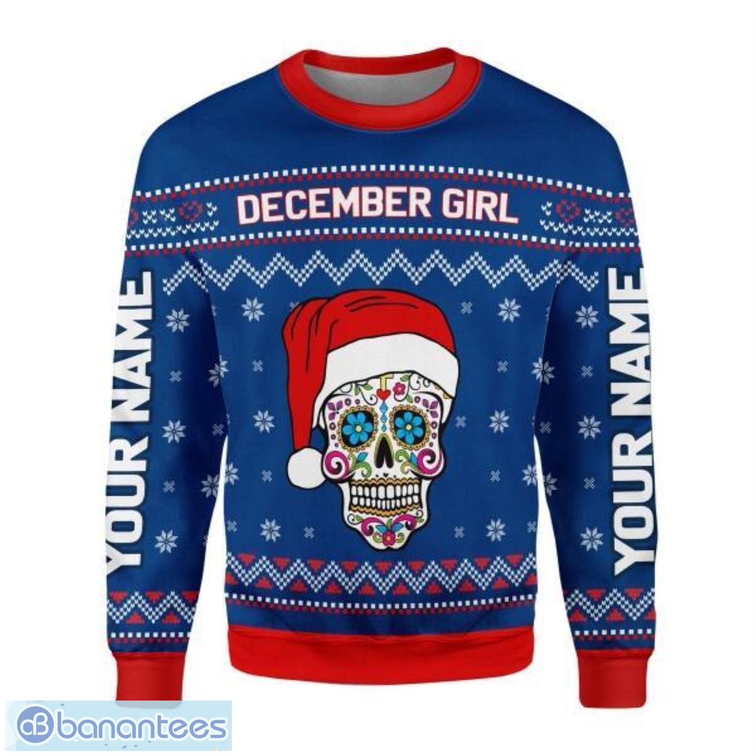Personalized Name December Girl I Am Who I Am 3D Ugly Christmas Sweater Christmas Gift Product Photo 2