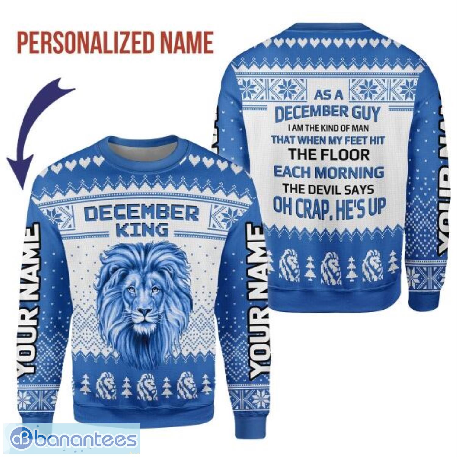 Personalized Name December Guy I Am The Kind Of Man 3D Ugly Christmas Sweater Christmas Gift Product Photo 1