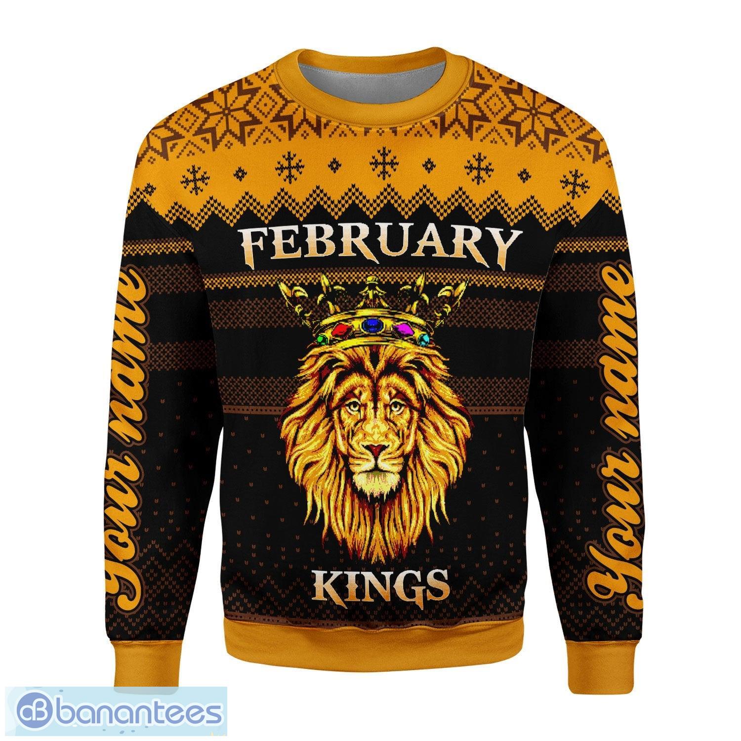 Personalized Name February Guy Kings Are Born In February 3D Ugly Christmas Sweater Christmas Gift Product Photo 2
