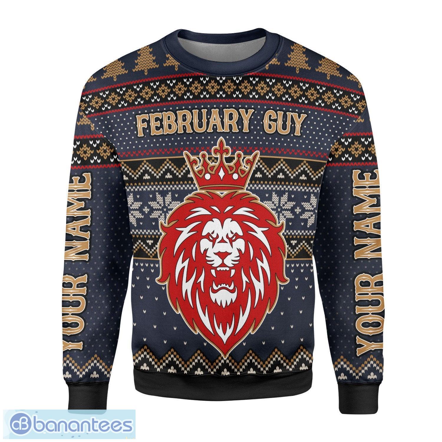 Personalized Name February King God Says I Am Unique 3D Ugly Christmas Sweater Christmas Gift Product Photo 2