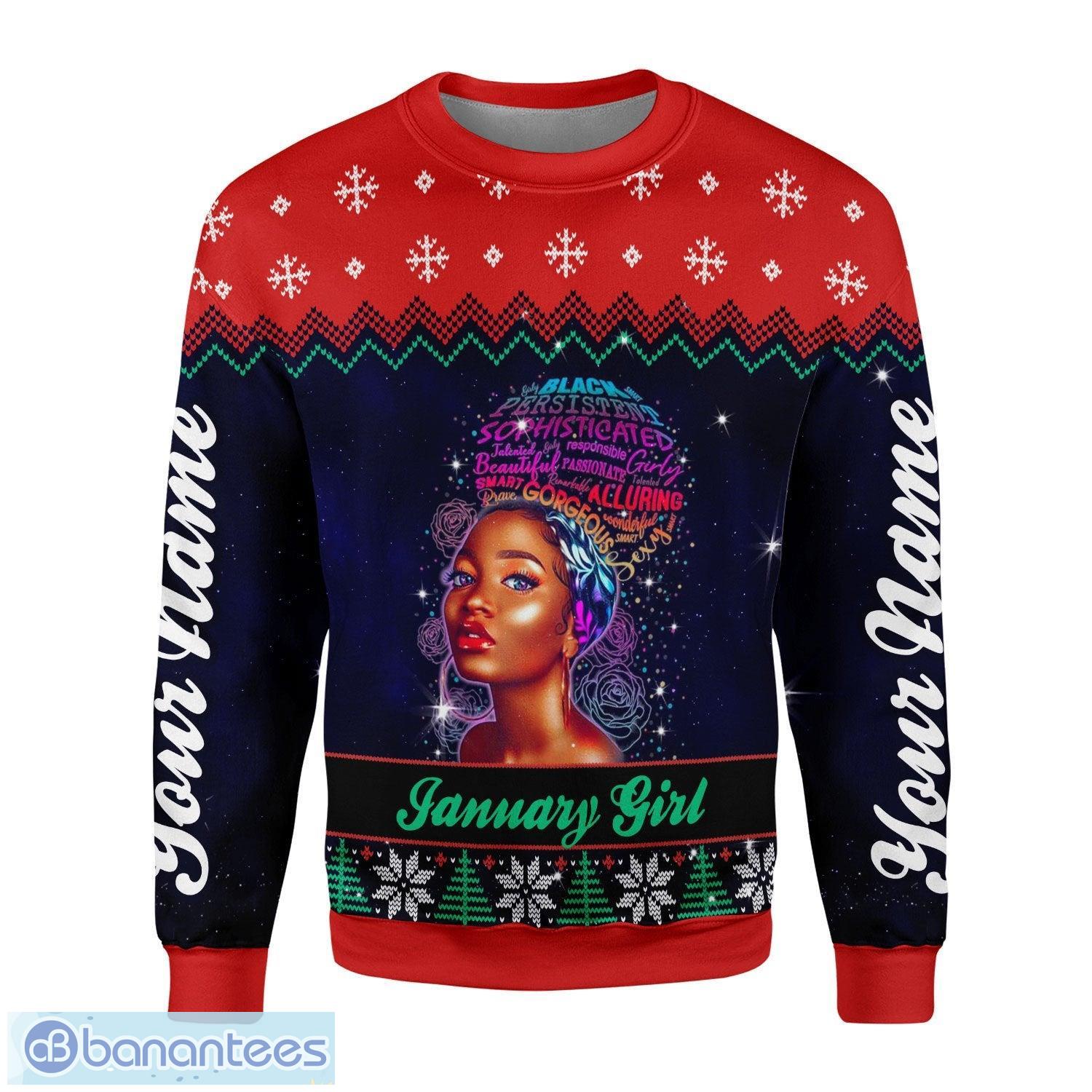 Personalized Name January Girl God Says You Are Unique 3D Ugly Christmas Sweater Christmas Gift Product Photo 2