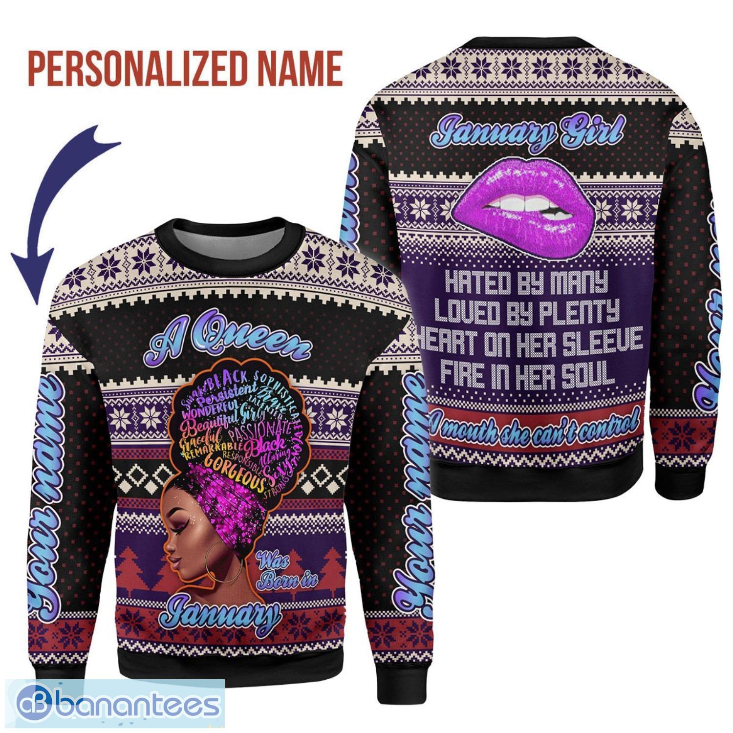 Personalized Name January Girl Hated By Many Loved By Plenty 3D Ugly Christmas Sweater Christmas Gift Product Photo 1