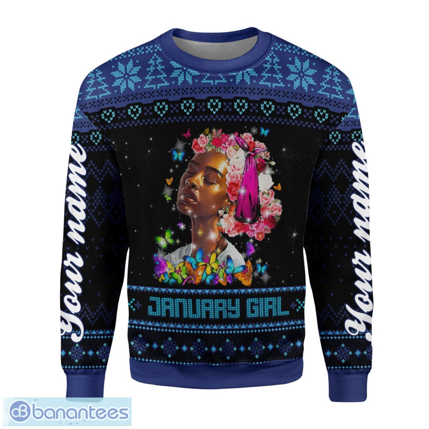 Personalized Name January Girl I Am The Storm 3D Ugly Christmas Sweater Christmas Gift Product Photo 2