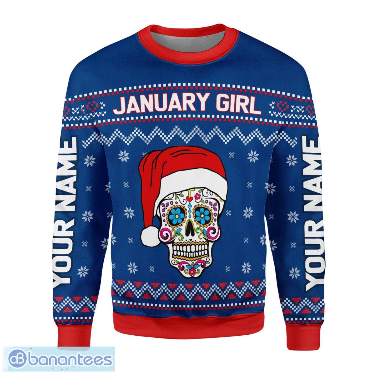 Personalized Name January Girl I Am Who I Am 3D Ugly Christmas Sweater Christmas Gift Product Photo 2