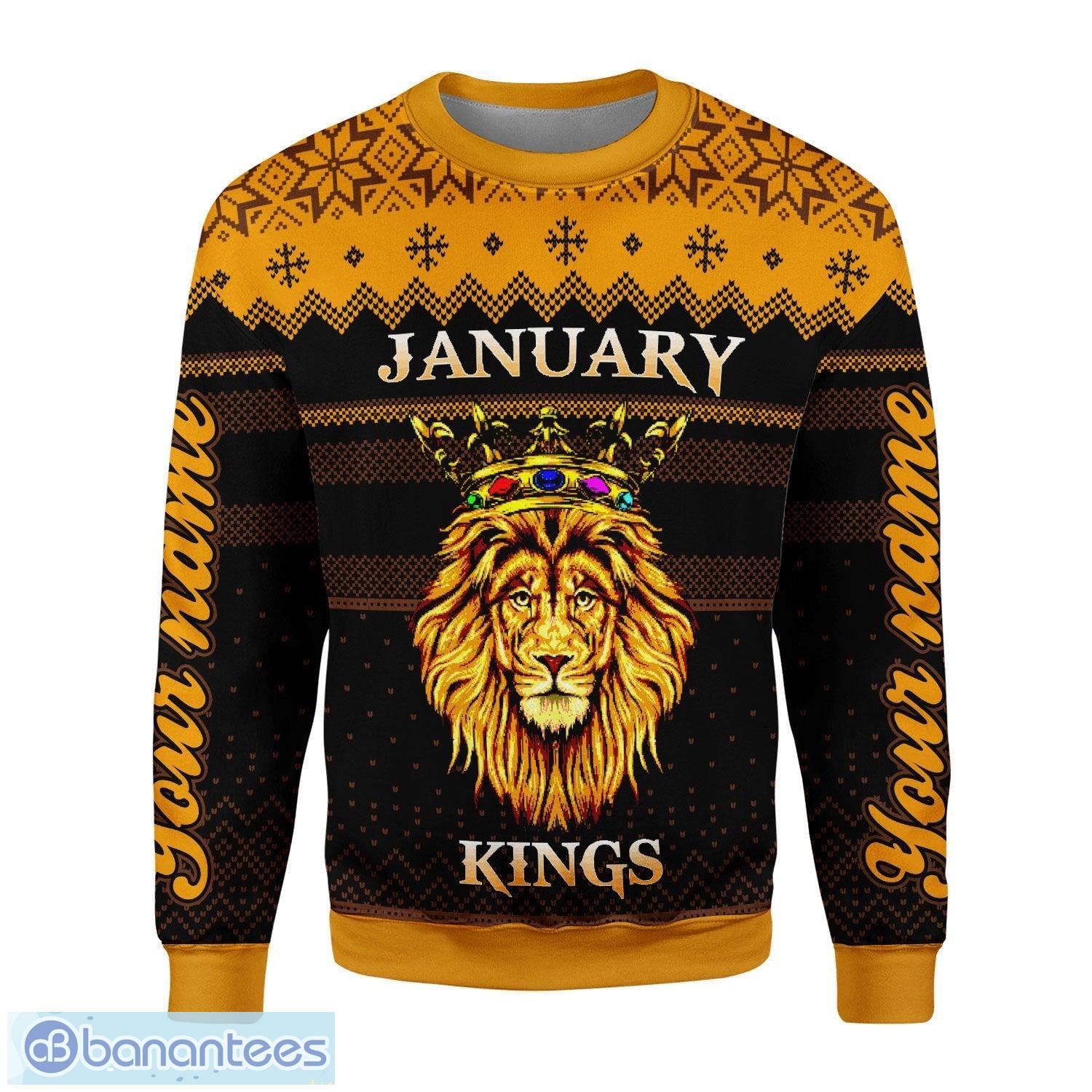 Personalized Name January Guy Kings Are Born In January 3D Ugly Christmas Sweater Christmas Gift Product Photo 2