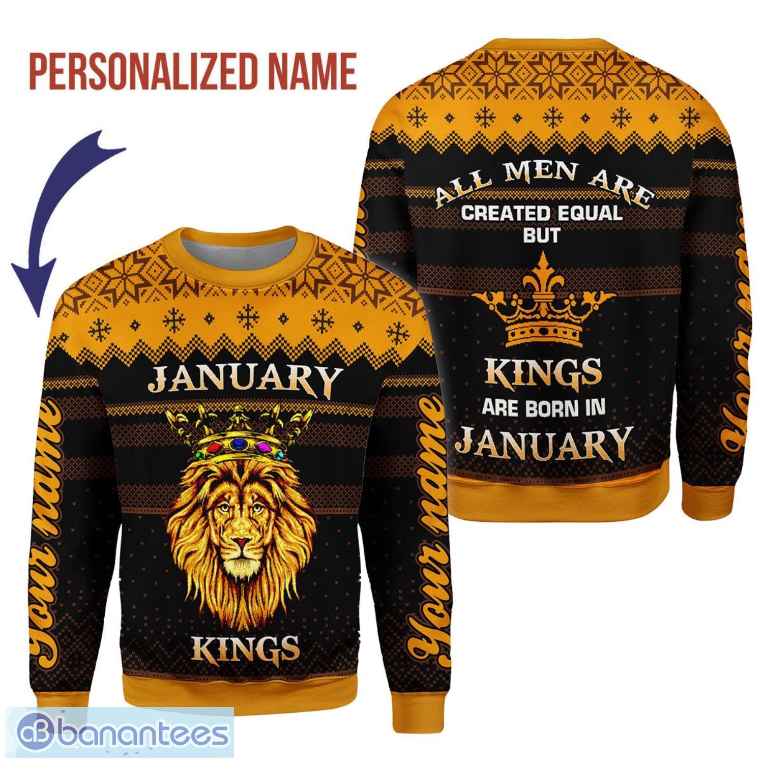 Personalized Name January Guy Kings Are Born In January 3D Ugly Christmas Sweater Christmas Gift Product Photo 1