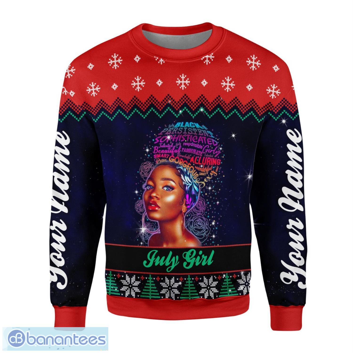 Personalized Name July Girl God Says You Are Unique 3D Ugly Christmas Sweater Christmas Gift Product Photo 2