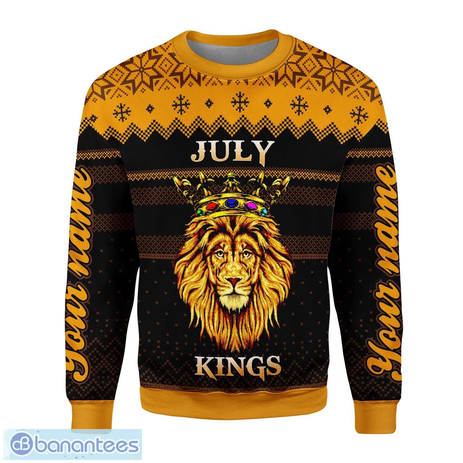 Personalized Name July Guy Kings Are Born In July 3D Ugly Christmas Sweater Christmas Gift Product Photo 2
