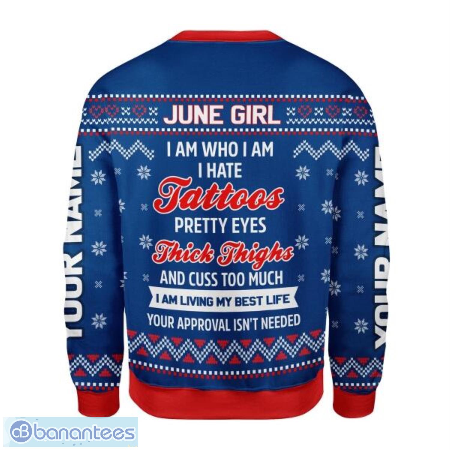 Personalized Name June Girl I Am Who I Am 3D Ugly Christmas Sweater Christmas Gift Product Photo 3 Personalized Name June Girl I Am Who I Am 3D Ugly Christmas Sweater Christmas Gift Product Photo 3