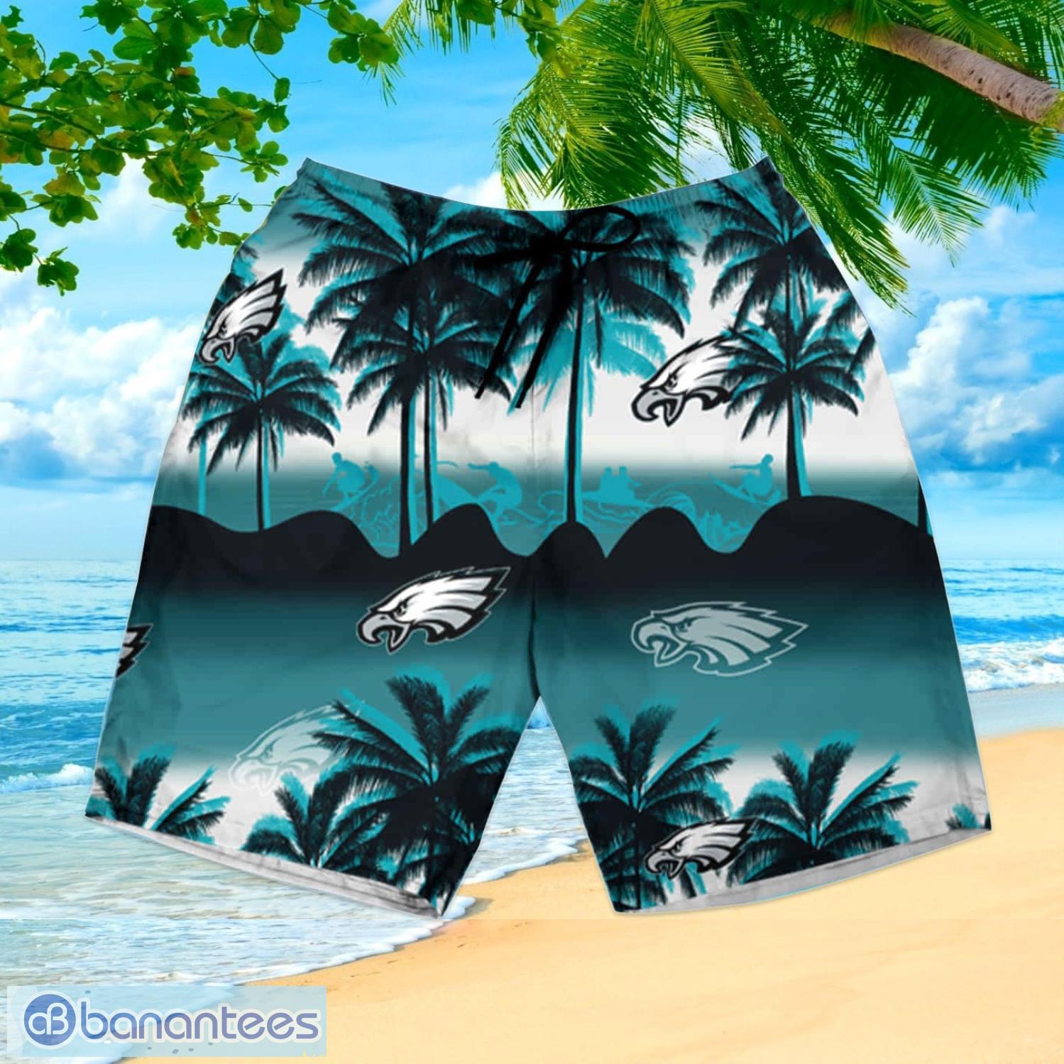 NFL Philadelphia Eagles Custom Name Coconut Tree Hawaiian Shirt V3