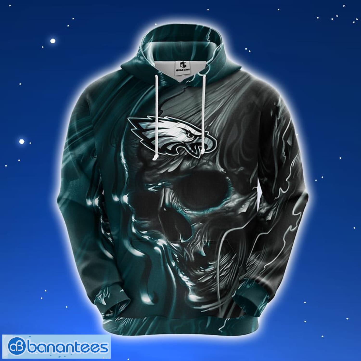 NFL Philadelphia Eagles Skull Design 3D Printed T-Shirt - The
