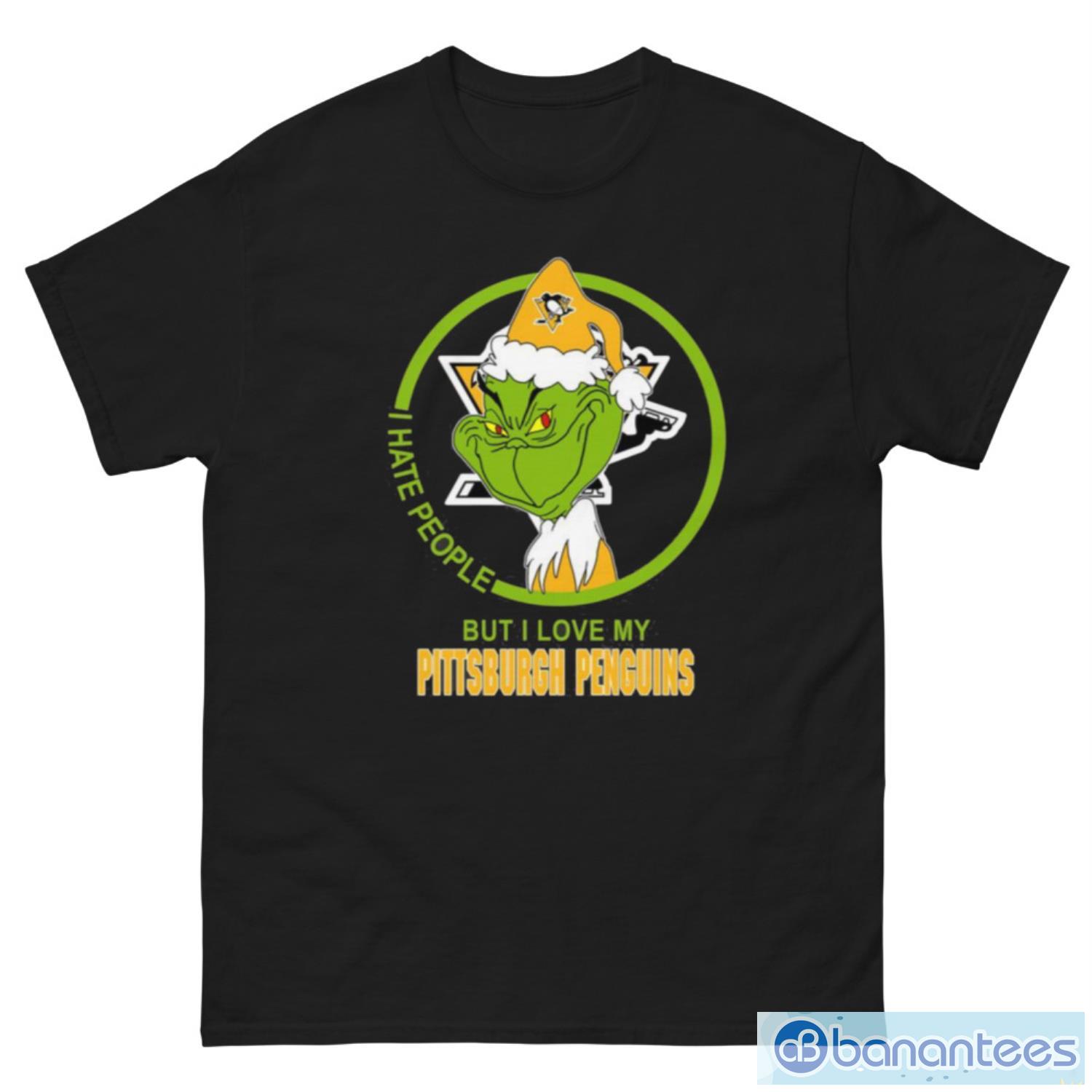 Pittsburgh Penguins NHL Christmas Grinch I Hate People But I Love My Favorite Hockey Team T Shirt - G500 Men’s Classic Tee