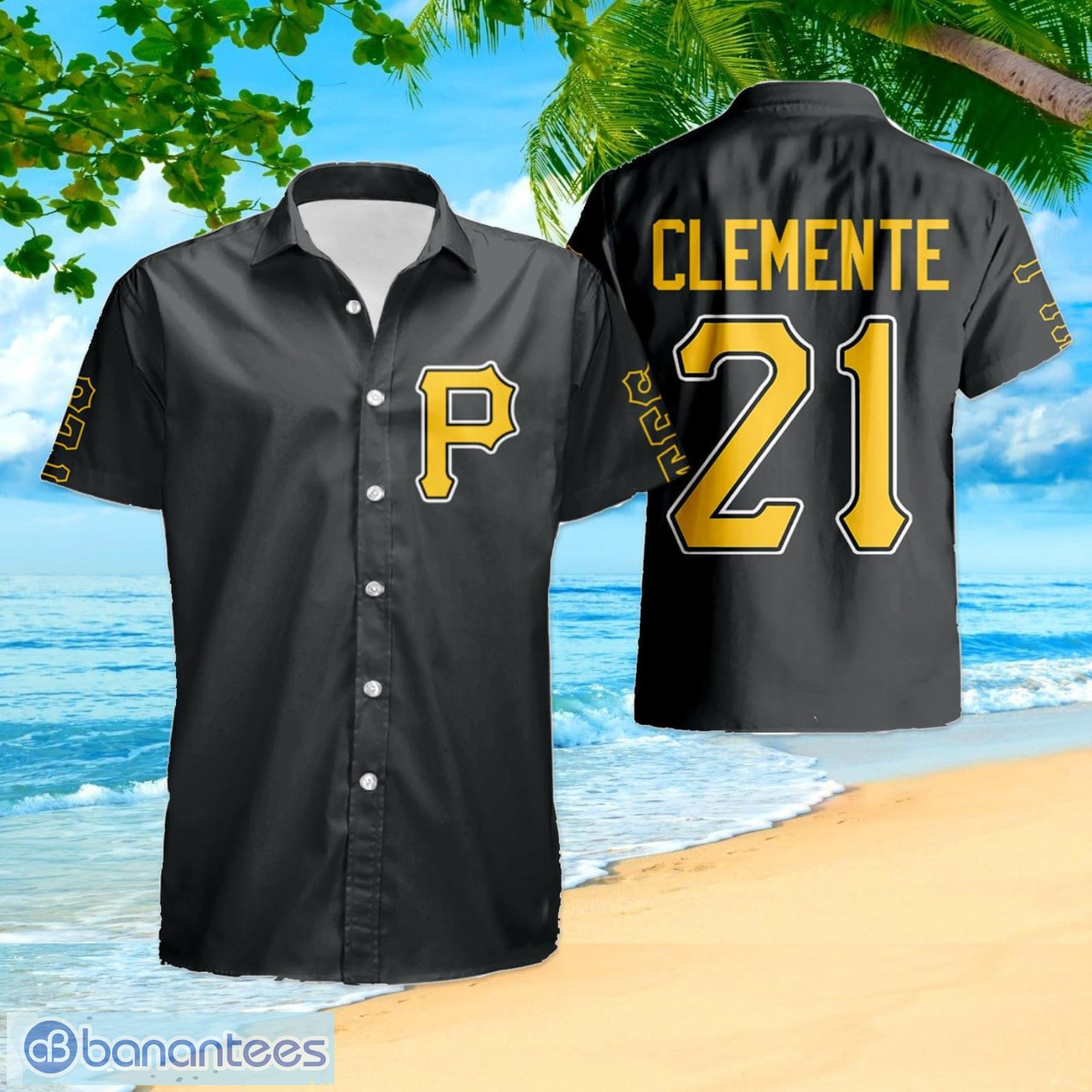 Pittsburgh Pirates Roberto Clemente 21 2020 Mlb Black Hawaiian Shirt And  Shorts - Banantees