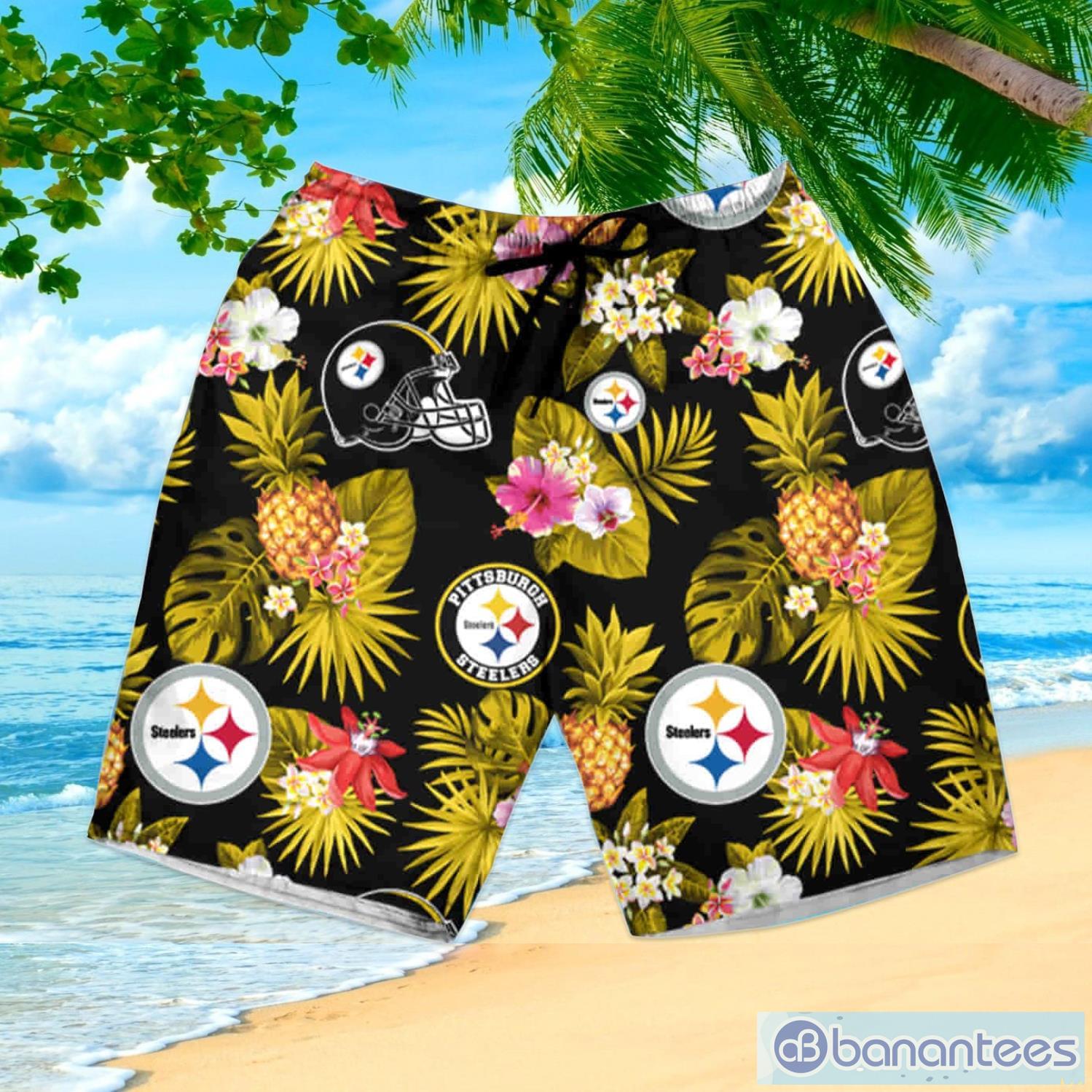 Pittsburgh Steelers NFL Style 5 Summer 3D Hawaiian Shirt And Shorts For Men  And Women Gift Fans - Banantees