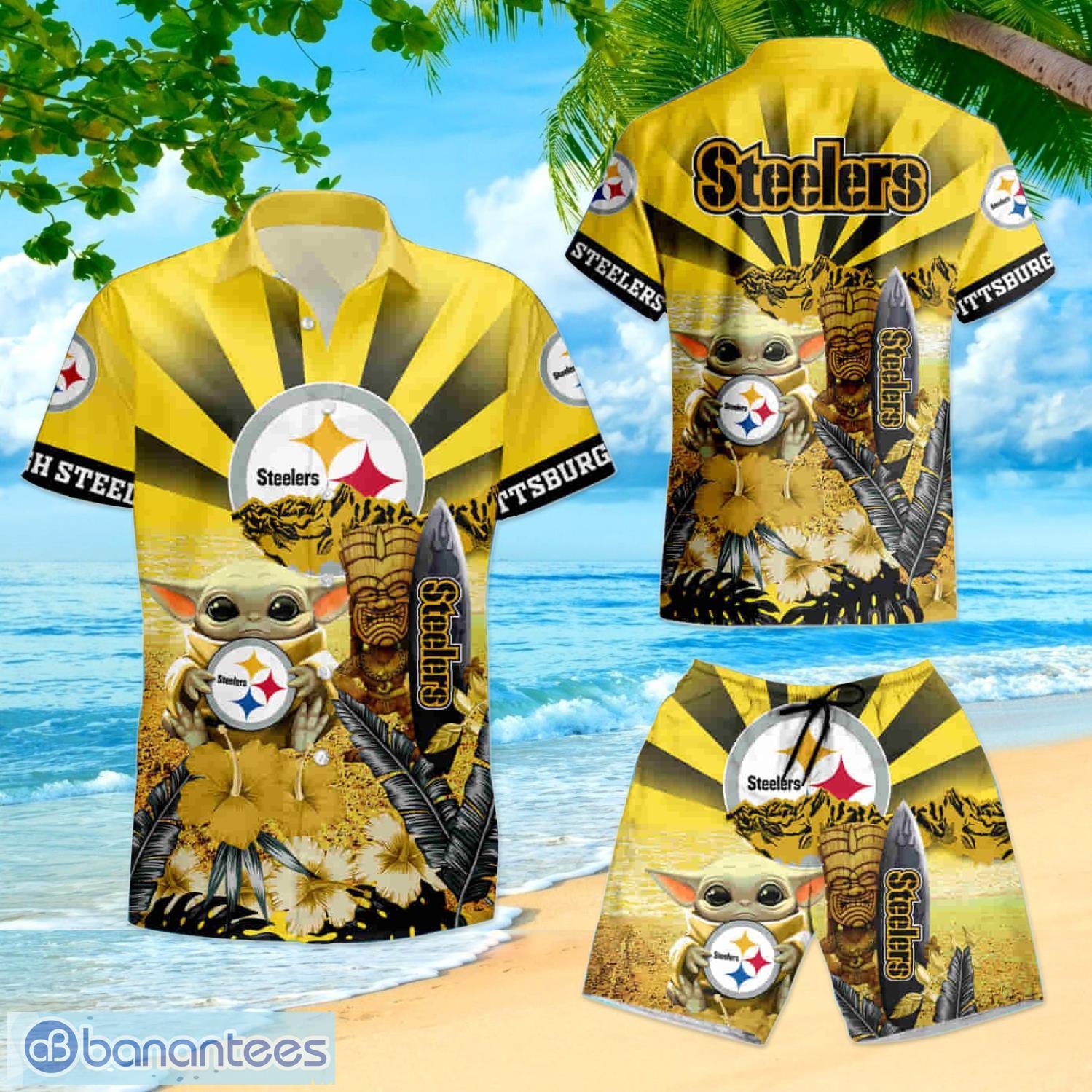 Pittsburgh Steelers Baby Yoda Hawaiian Shirt And Shorts Summer Vacation  Gift - Banantees