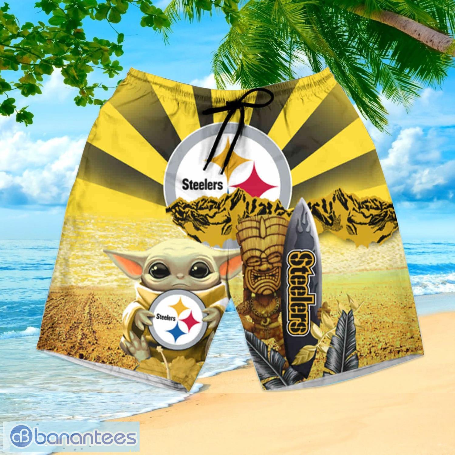 Pittsburgh Steelers Baby Yoda Hawaiian Shirt And Shorts Summer Vacation  Gift - Banantees